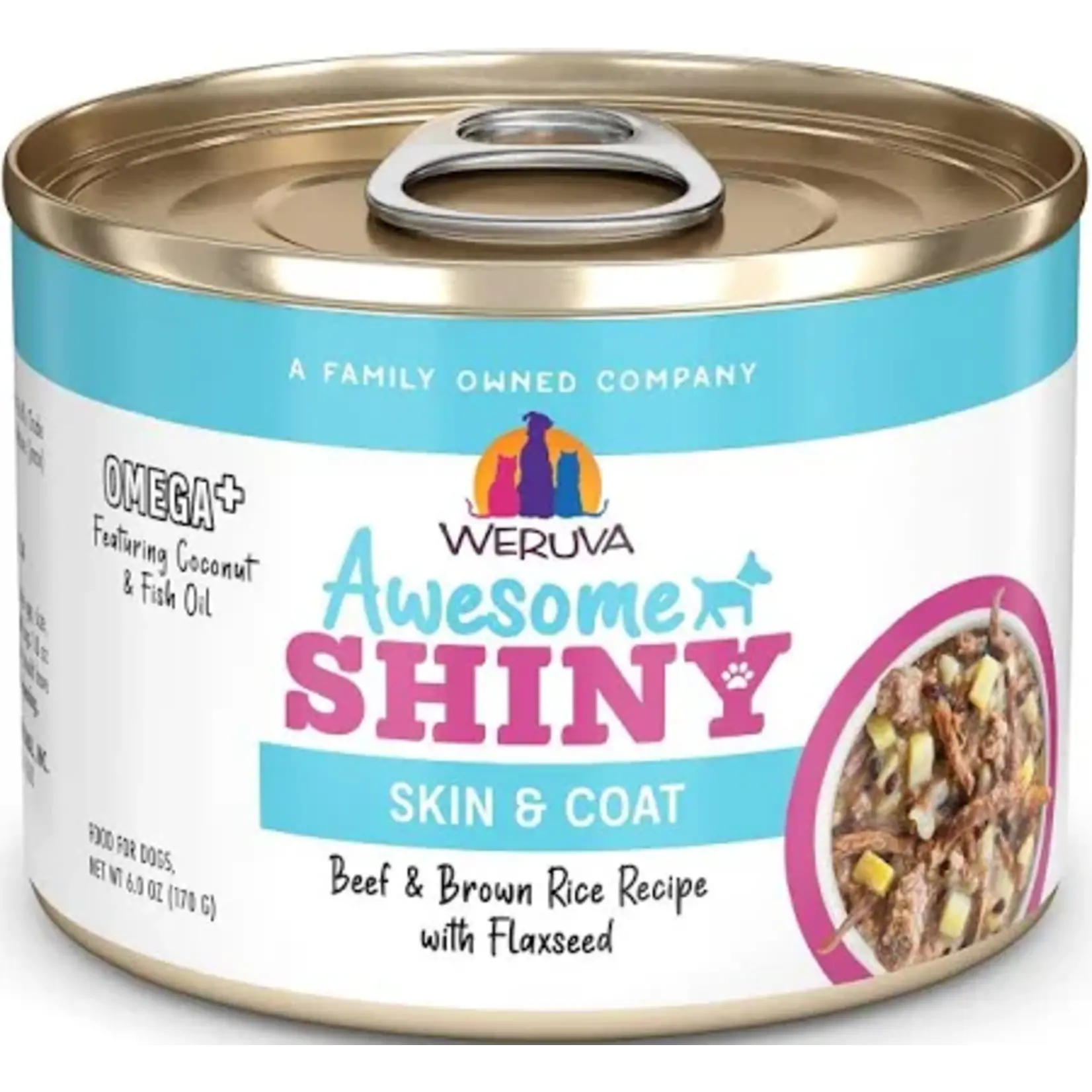 Weruva WERUVA AWESOME SHINY SKIN & COAT BEEF & RICE 6 OZ