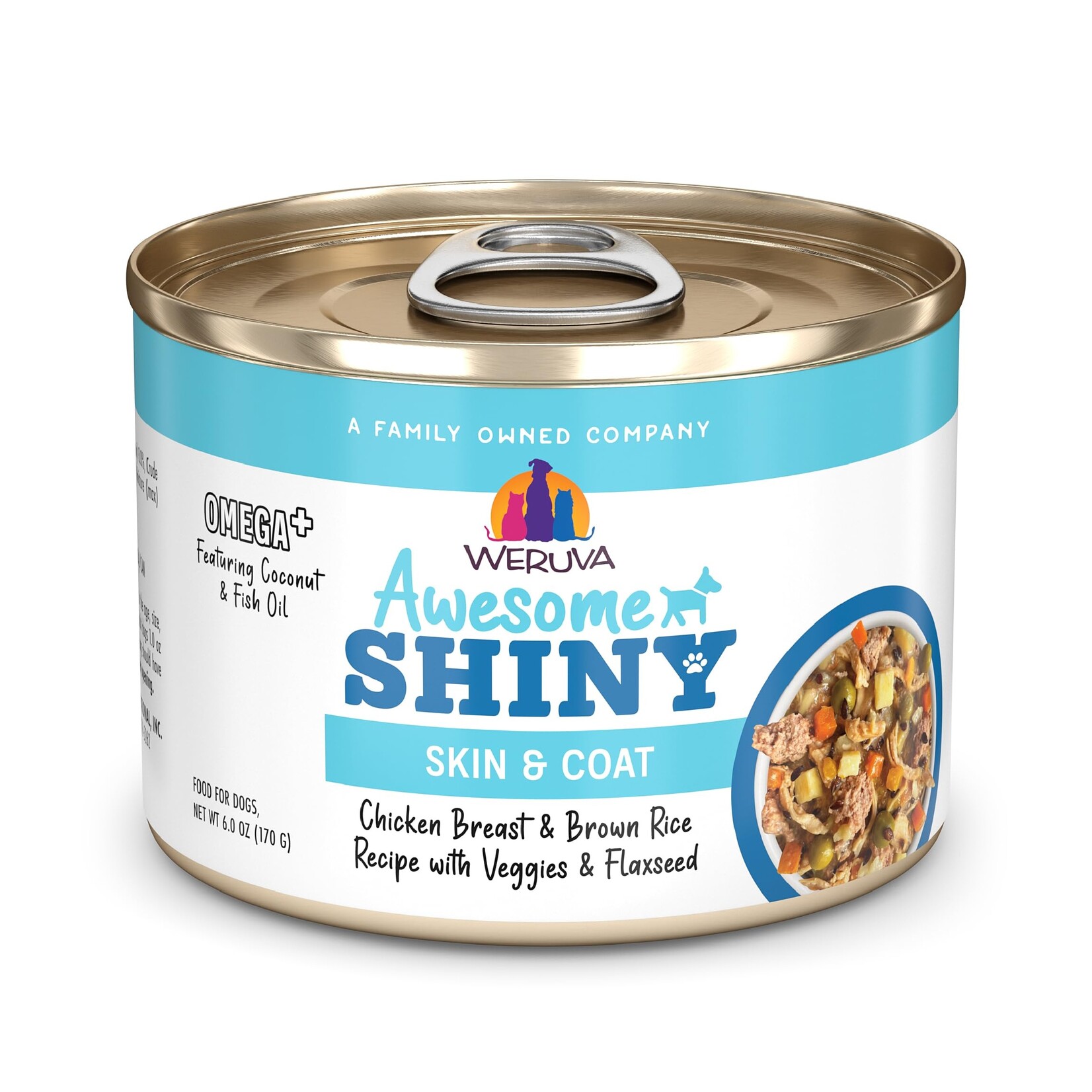 Weruva WERUVA AWESOME SHINY SKIN & COAT CHICKEN & VEGGIE 6 OZ