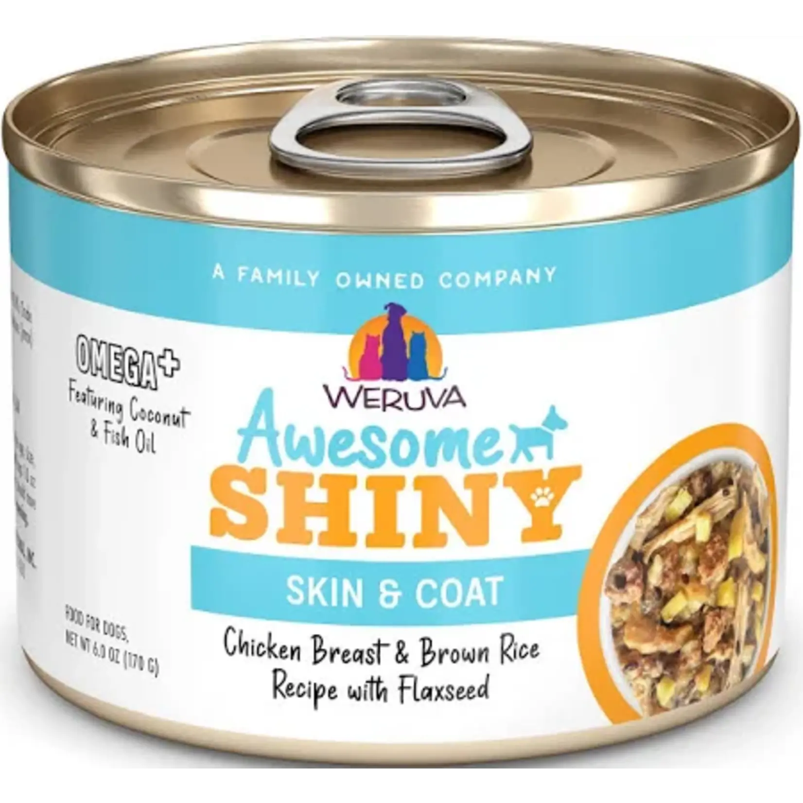 Weruva WERUVA AWESOME SHINY SKIN & COAT CHICKEN & RICE 6 OZ