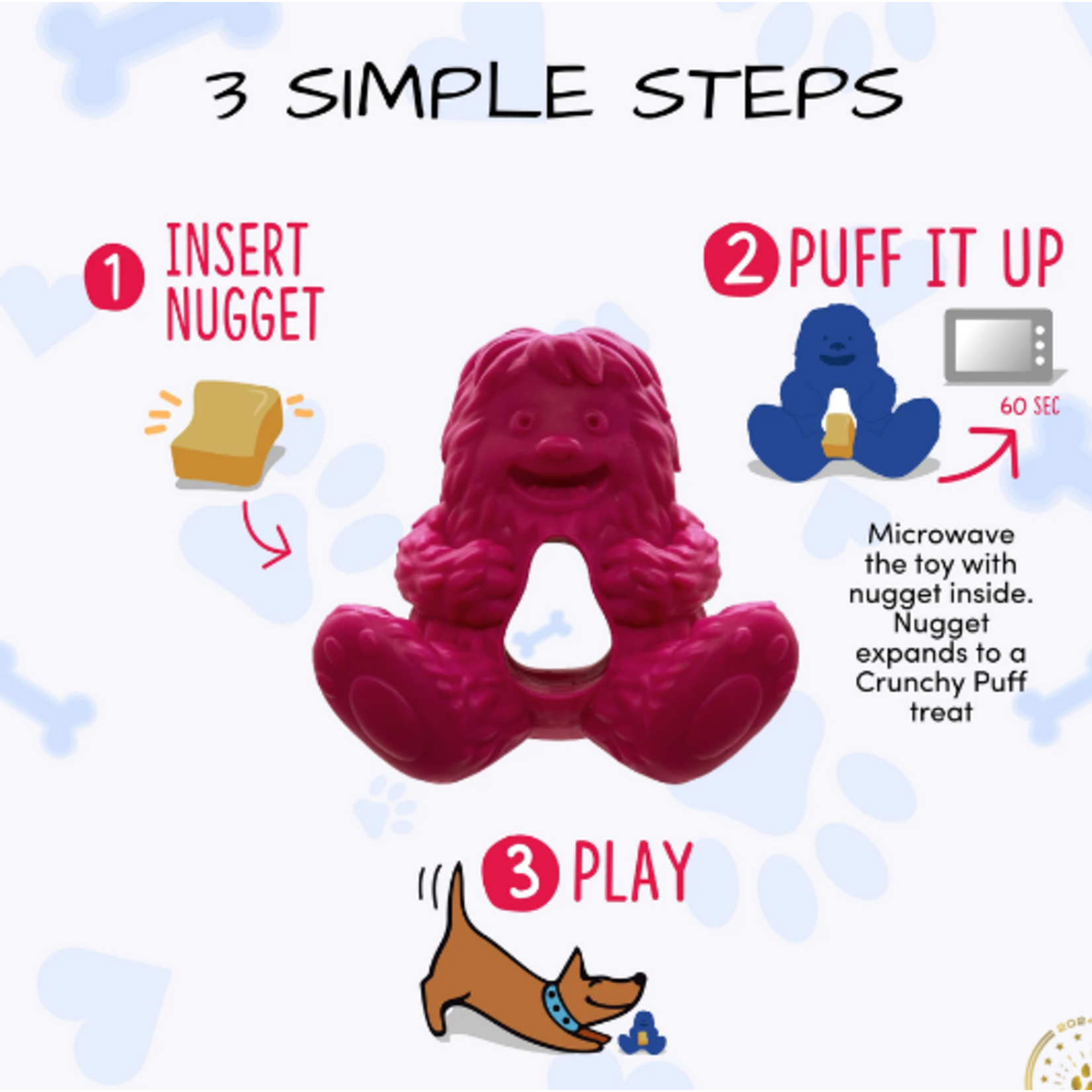 Yeti YETI Hangry Puff & Play Dog Toy Pink