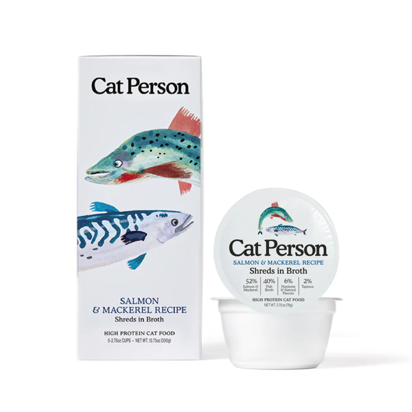 Cat Person Cat Person Salmon & Mackerel Shreds in Broth Grain-Free Wet Cat Food 2.75 oz
