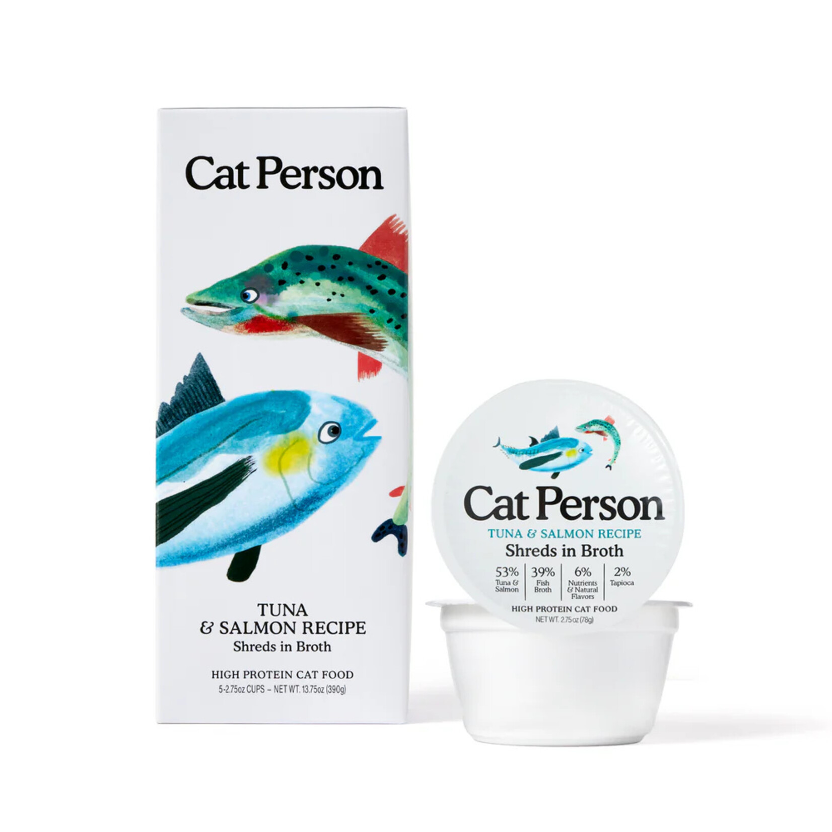 Cat Person Cat Person Tuna & Salmon Shreds in Broth Grain-Free Wet Cat Food 2.75 oz