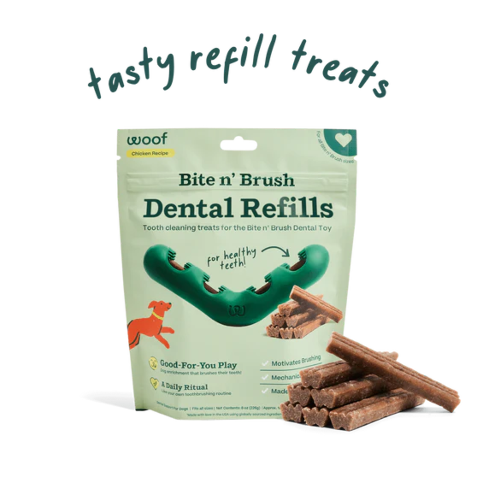 Woof Pet WOOF BITE & BRUSH CHICKEN REFILL 18 CT