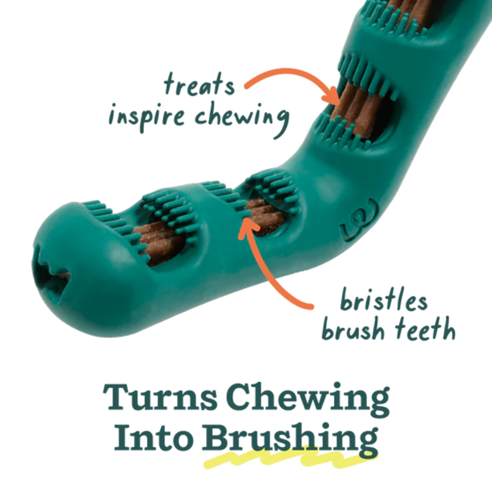 Woof Pet Woof Bite n' Brush Dog Toothbrush Toy Dental Stick Dispenser, Small