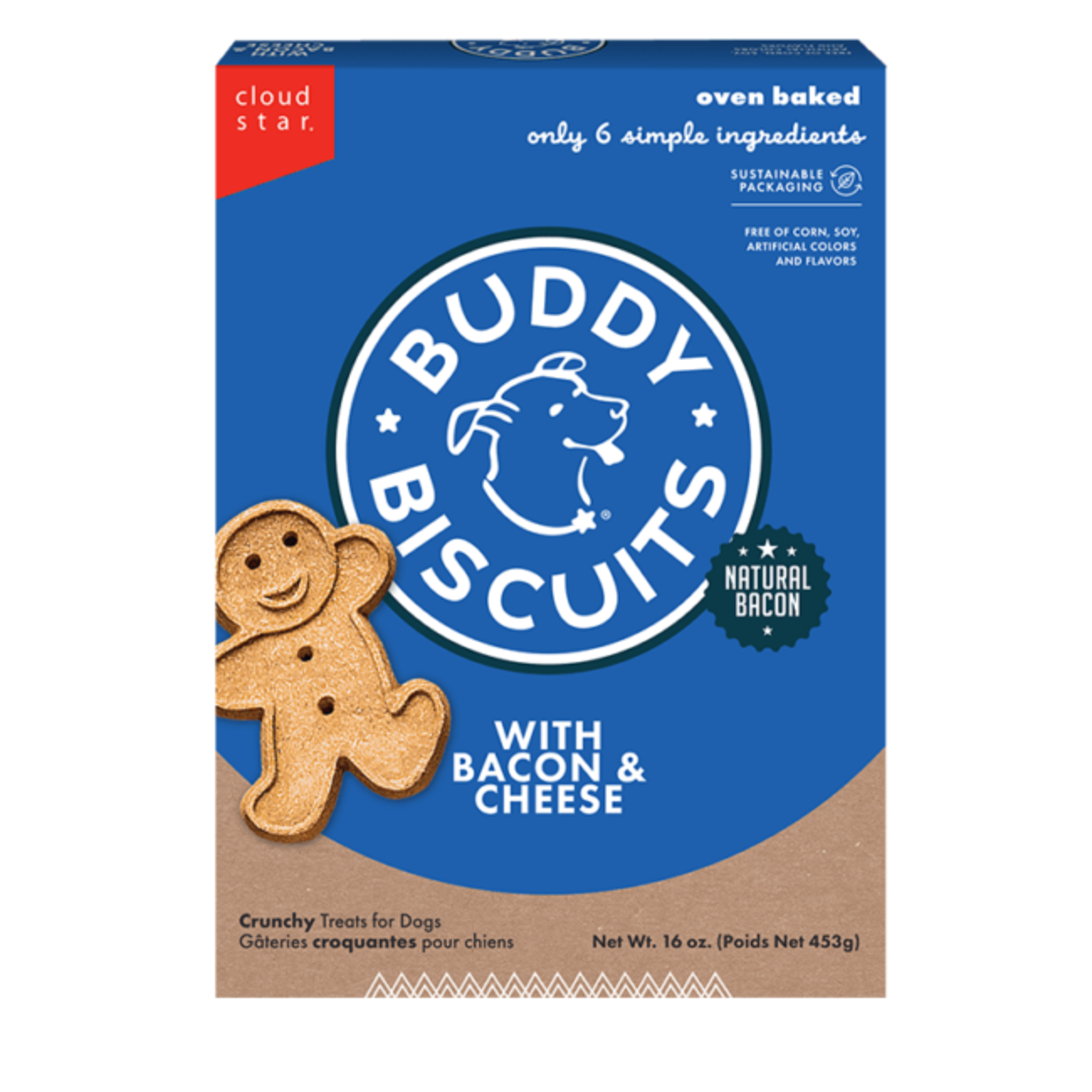 Cloud Star Buddy Biscuits Oven Baked Bacon & Cheese Dog Treats 16oz