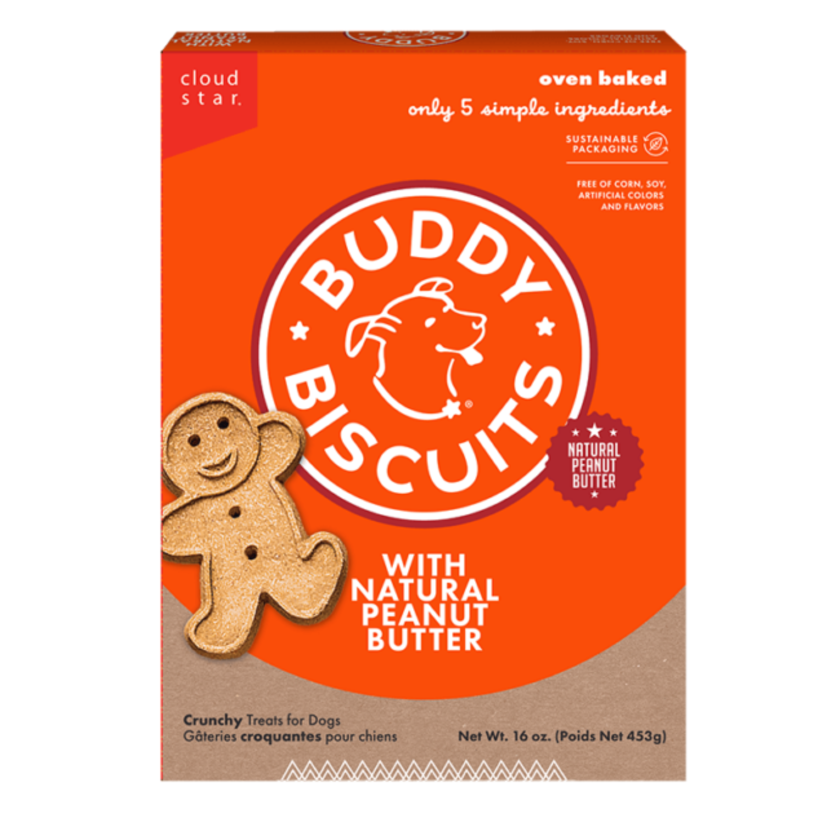 Cloud Star Buddy Biscuits Oven Baked Peanut Butter Dog Treats 16oz