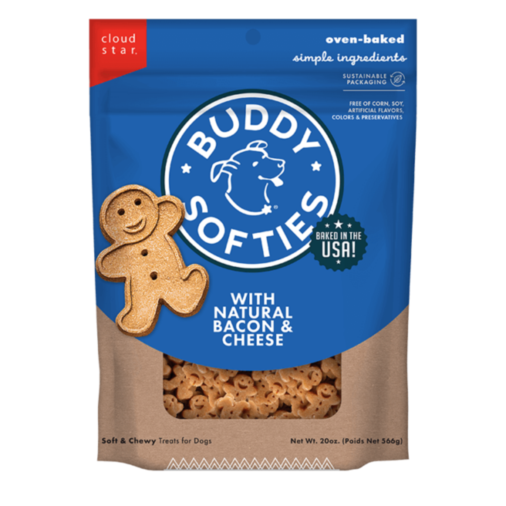 Cloud Star Buddy Biscuits Soft & Chewy Bacon & Cheese Dog Treats 6oz