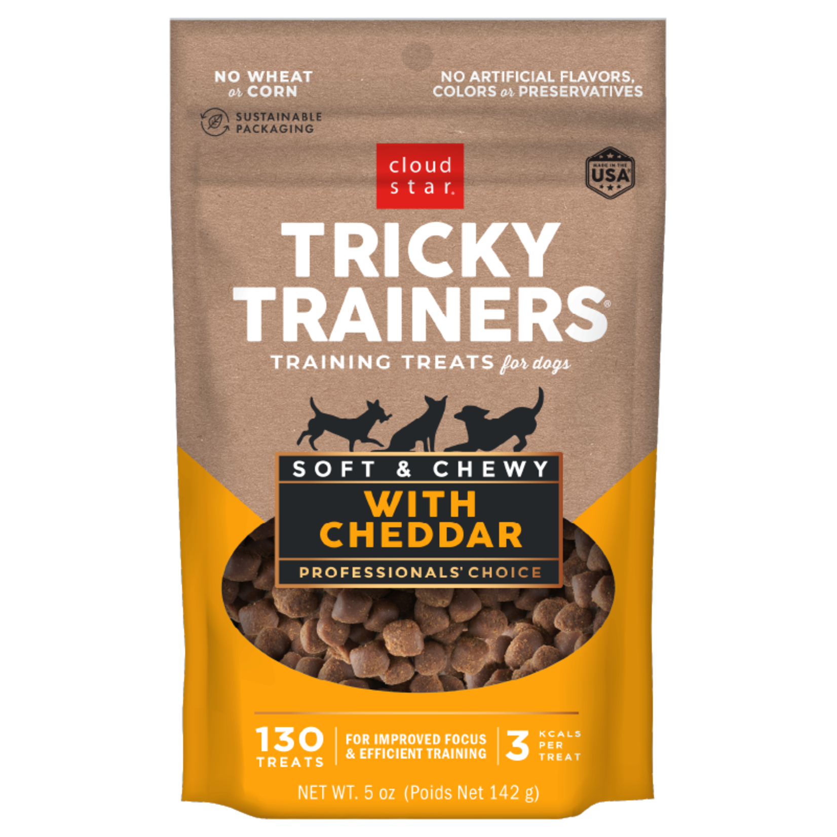 Cloud Star Tricky Trainers Cheddar Chewy Dog Treats 5oz