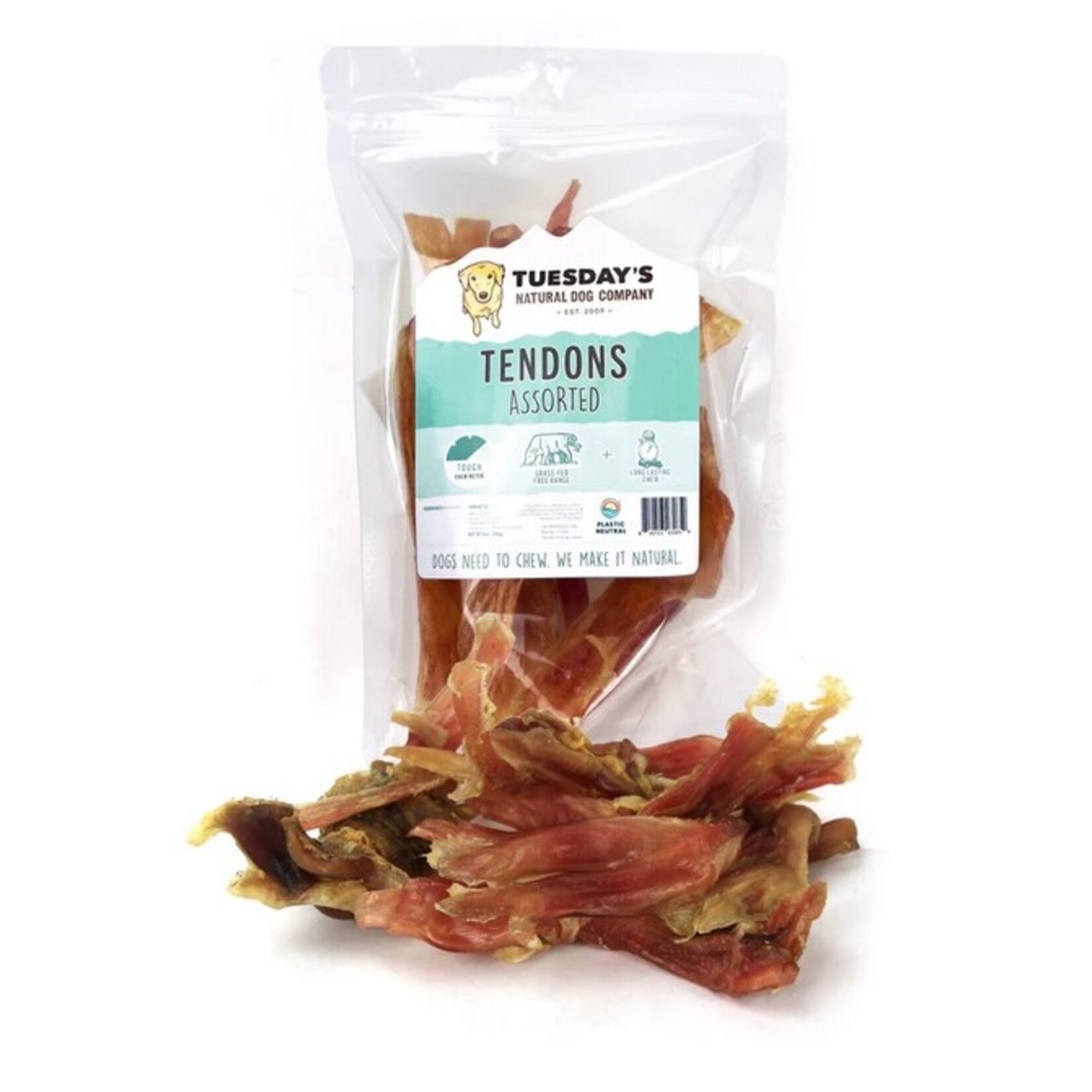 Tuesday's Natural Dog Company TUES NATURAL DOG CO Assorted Tendon 8oz Bag
