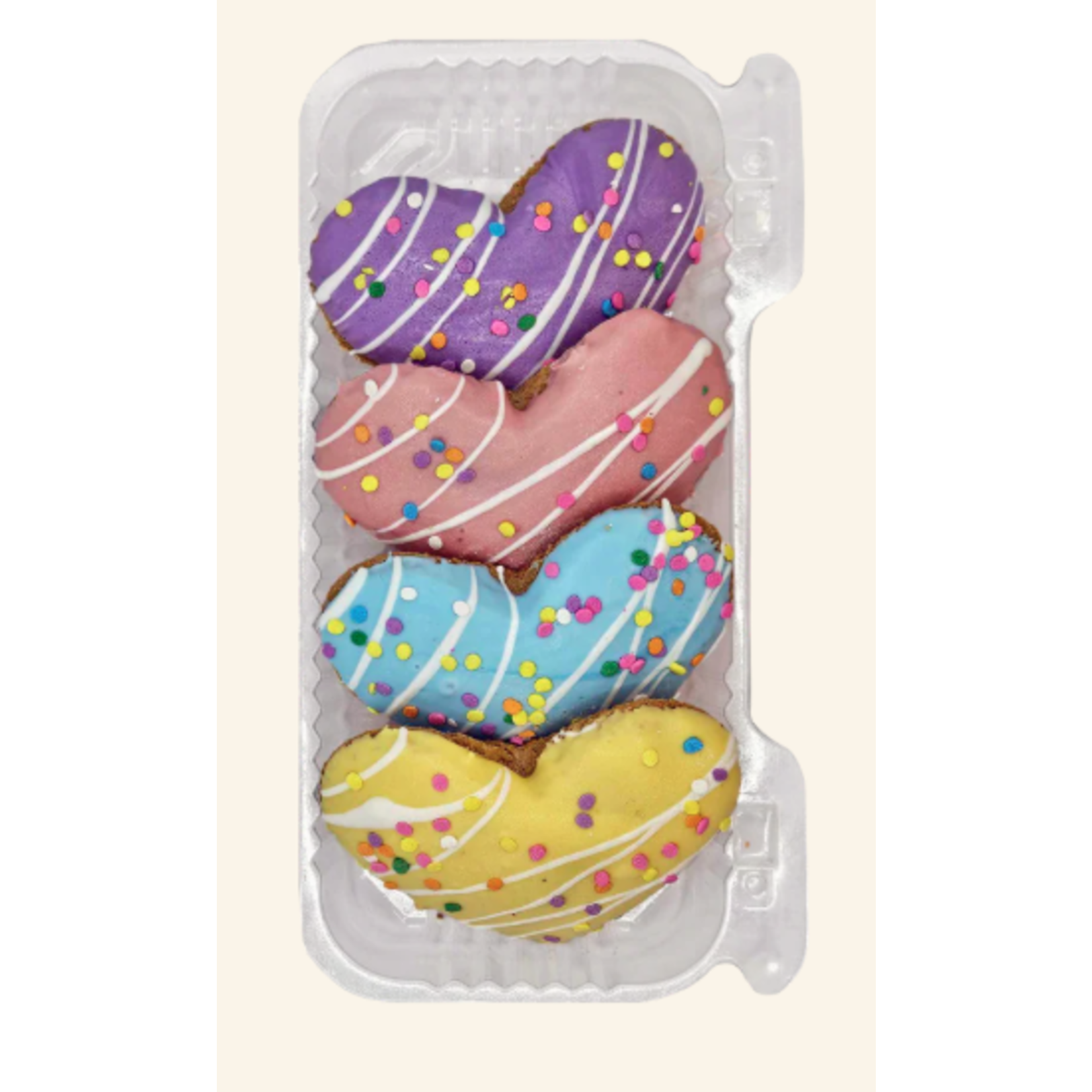 K9 Granola Factory K9GF Gourmet Jumbo Heart Pastel Cookies 4pk