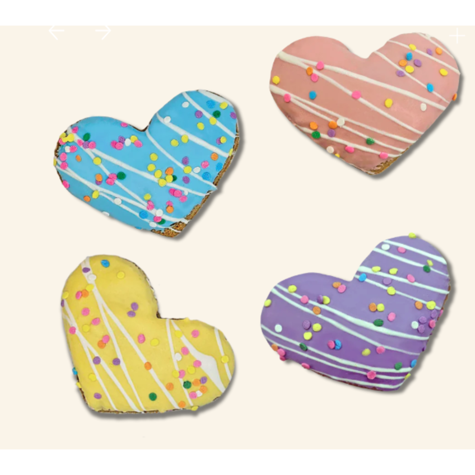 K9 Granola Factory K9GF Gourmet Jumbo Heart Pastel Cookies 4pk