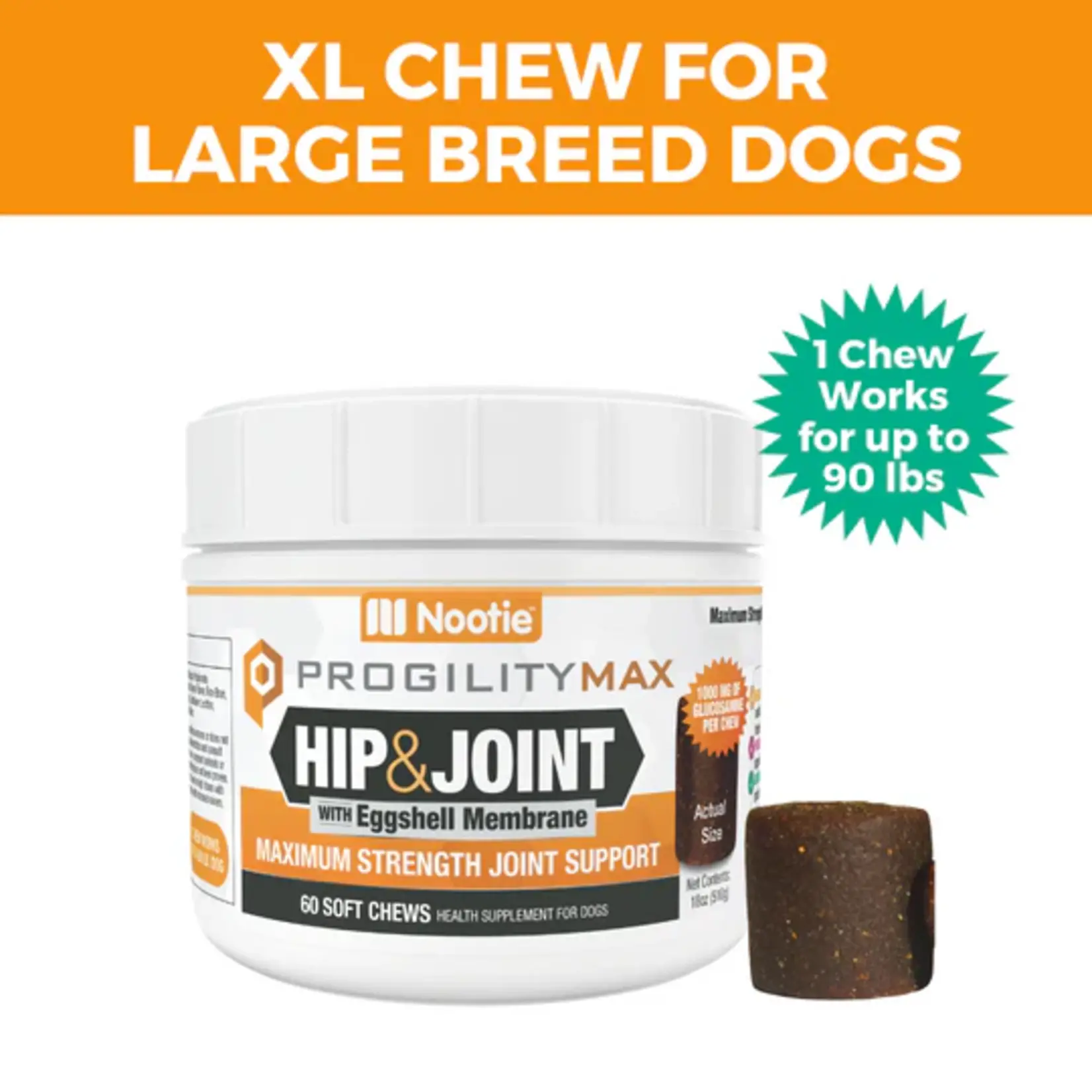 Nootie Nootie Progility Max Hip & Joint Support with Egg Shell Membrane for Dogs 60 Count