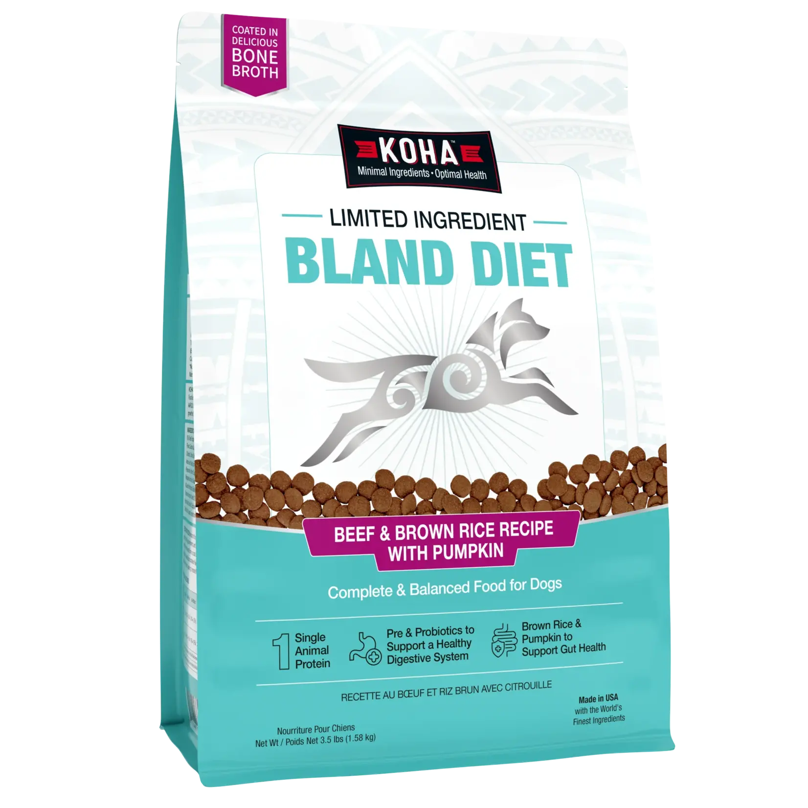 Koha KOHA LID Bland Diet Beef & Brown Rice DOG 3.5#