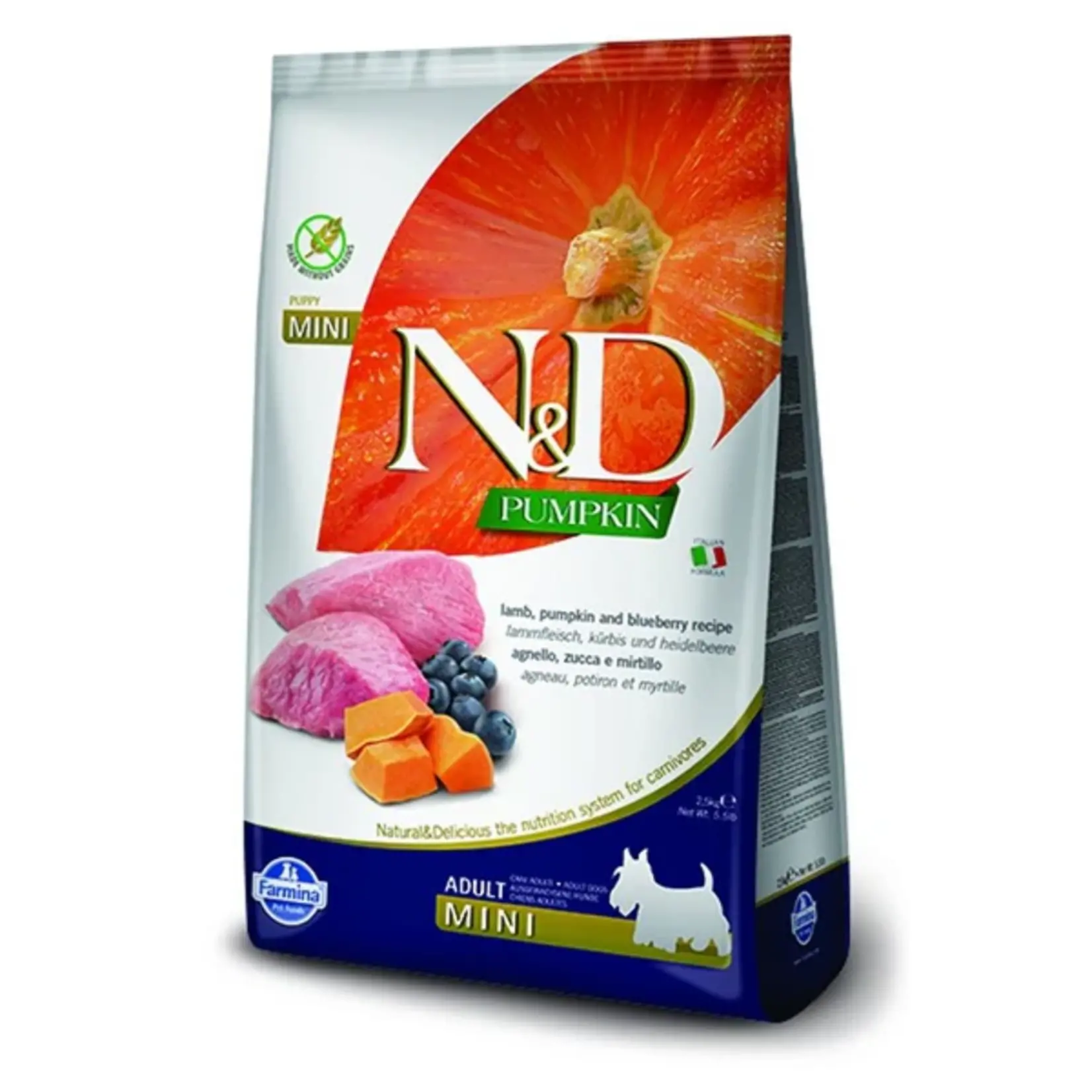 Farmina Farmina N&D Pumpkin, Lamb & Blueberry Grain-Free Mini Dry Dog Food 15.4#