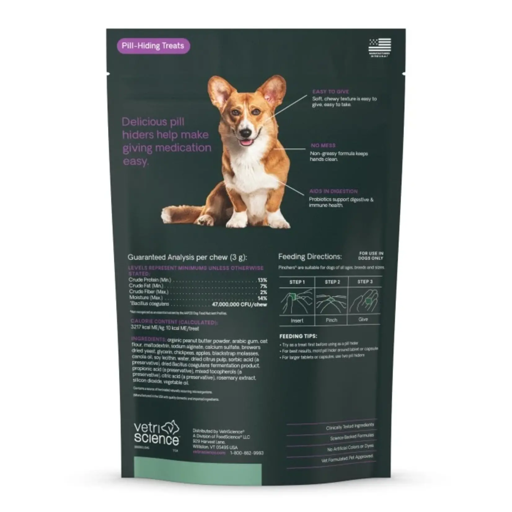 Pet Naturals / VetriScience VETRI Pinchers Pill Hiding Treat PB Dog 45ct