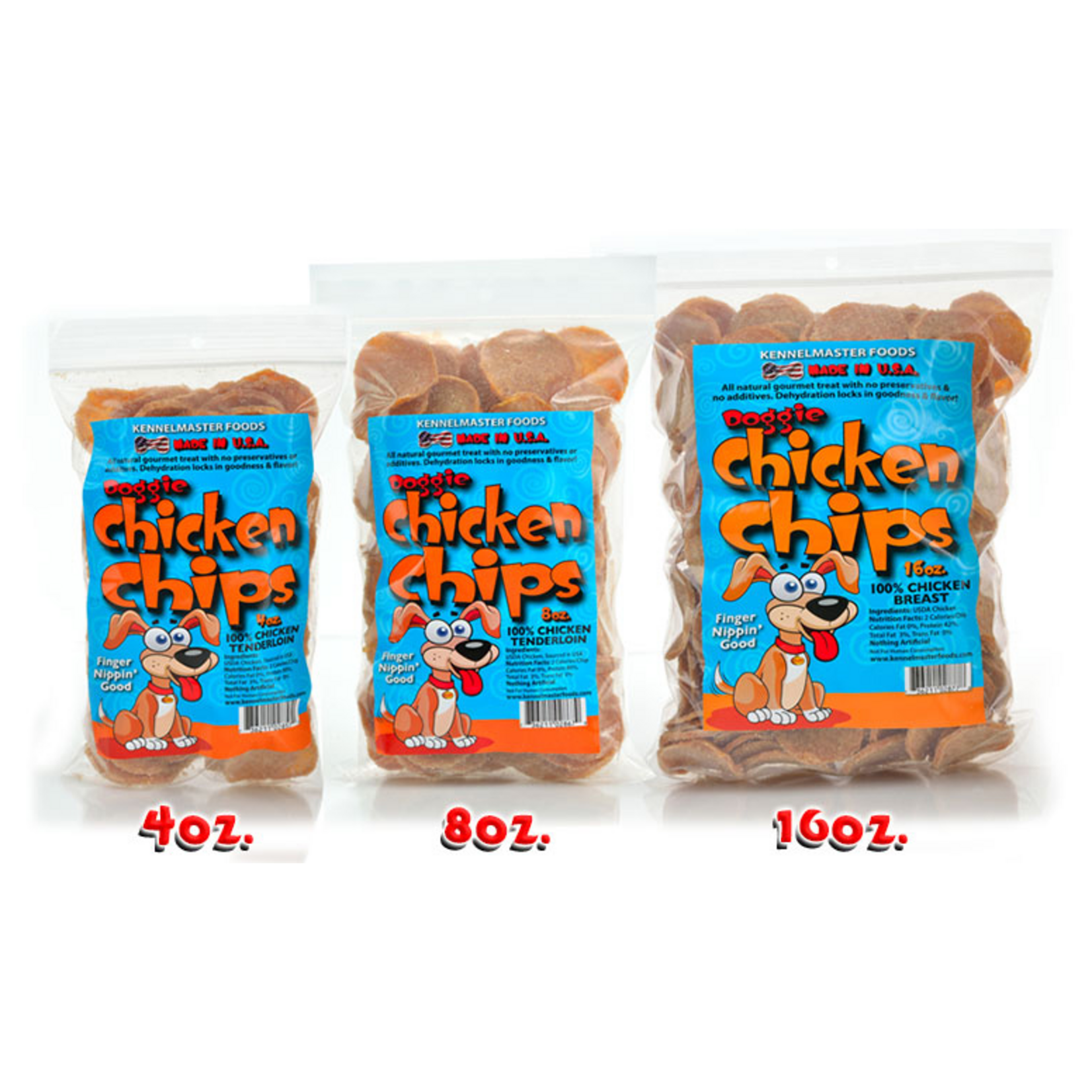 KennelMaster Foods THREE DOG BRANDS CHICKEN CHIPS 4 OZ