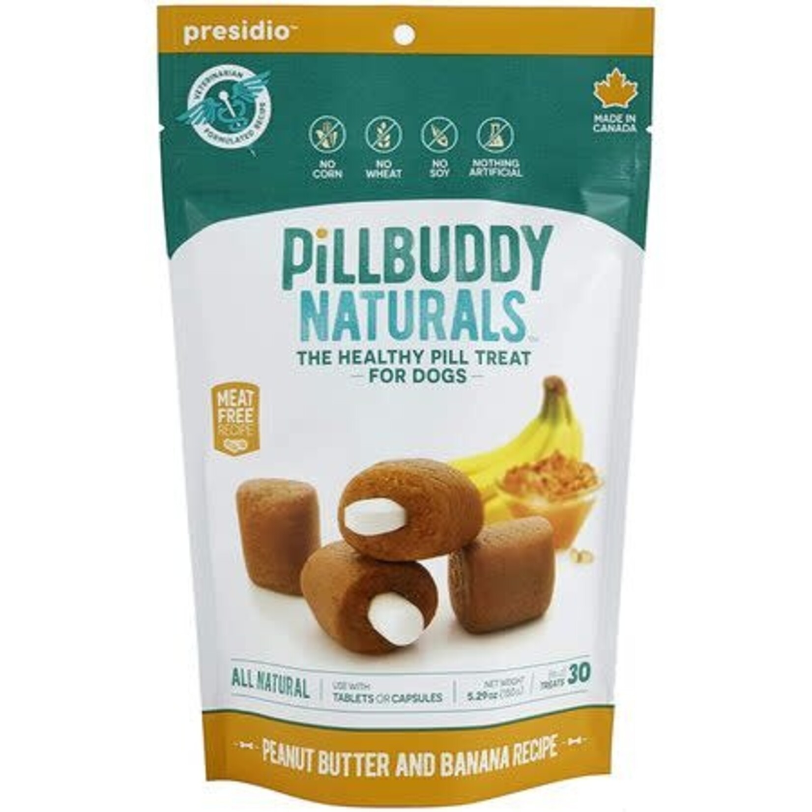 Complete Natural Nutrition Pill Buddy Naturals Peanut Butter & Banana Dog Treat 30pk