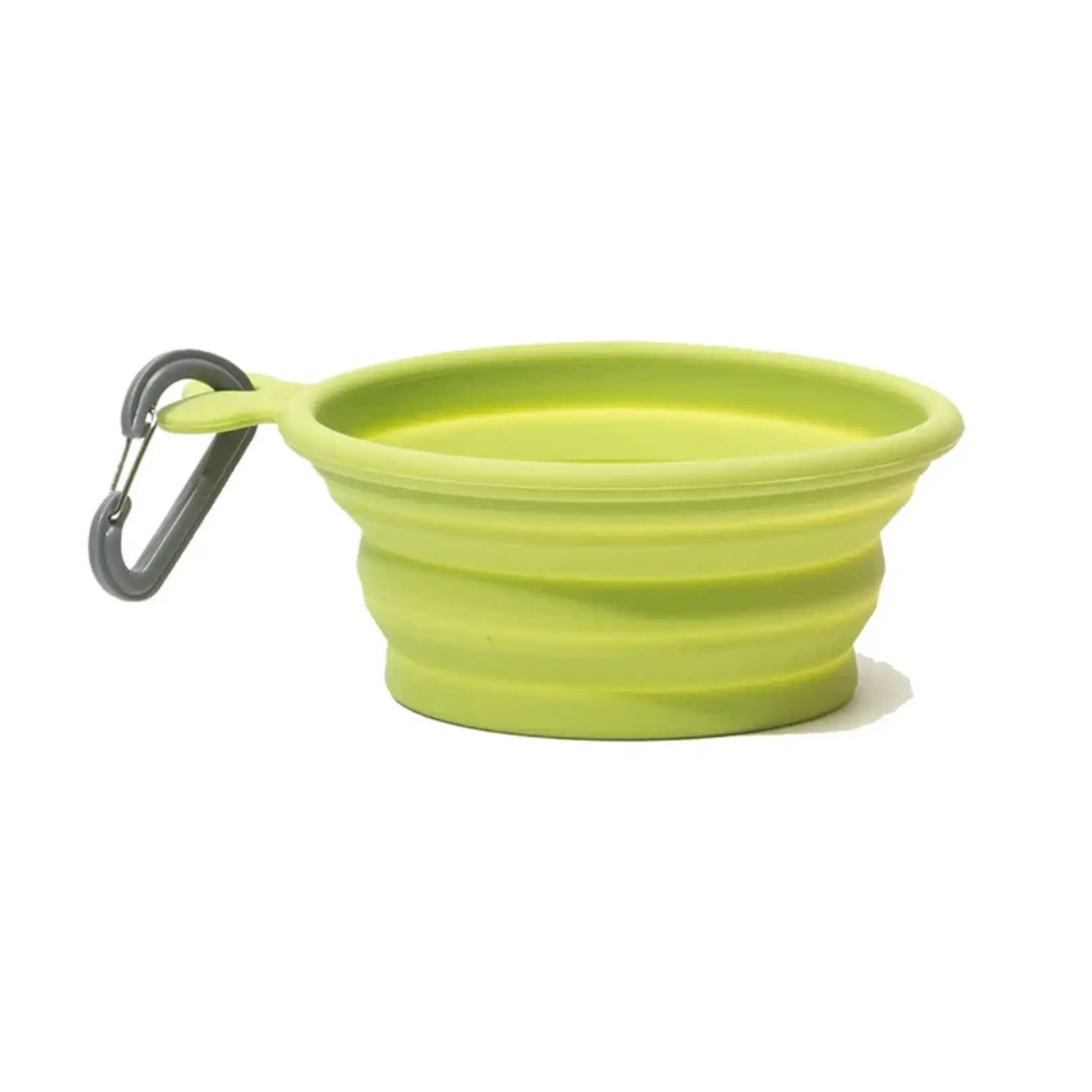 Messy Mutts Messy Mutts Silicone Collapsible Small Green Dog Bowl, 1.75 Cup