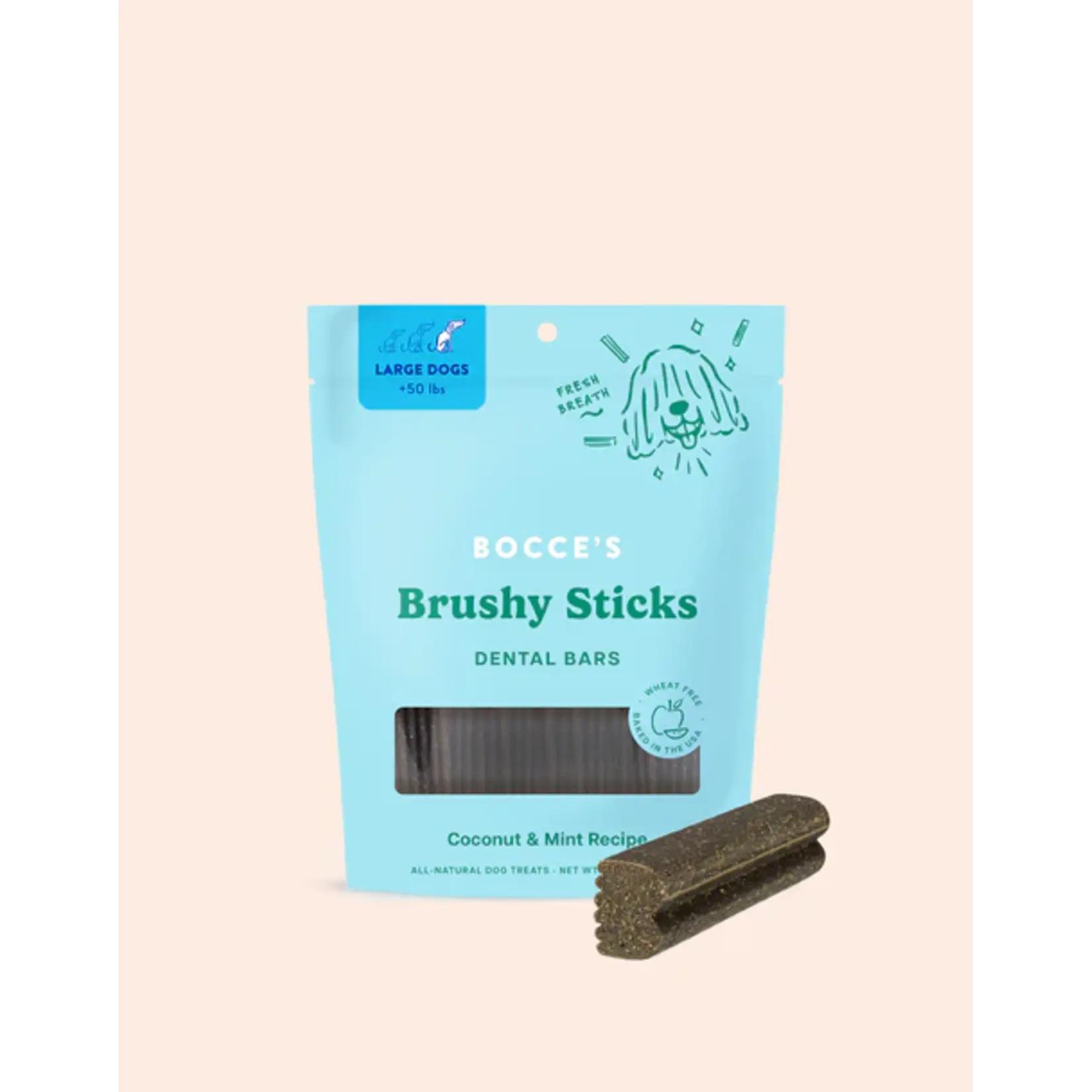 Bocce's Bakery Bocce's Bakery Dailies Brushy Sticks Large Coconut & Mint Recipe Dental Dog Treats, 16 oz