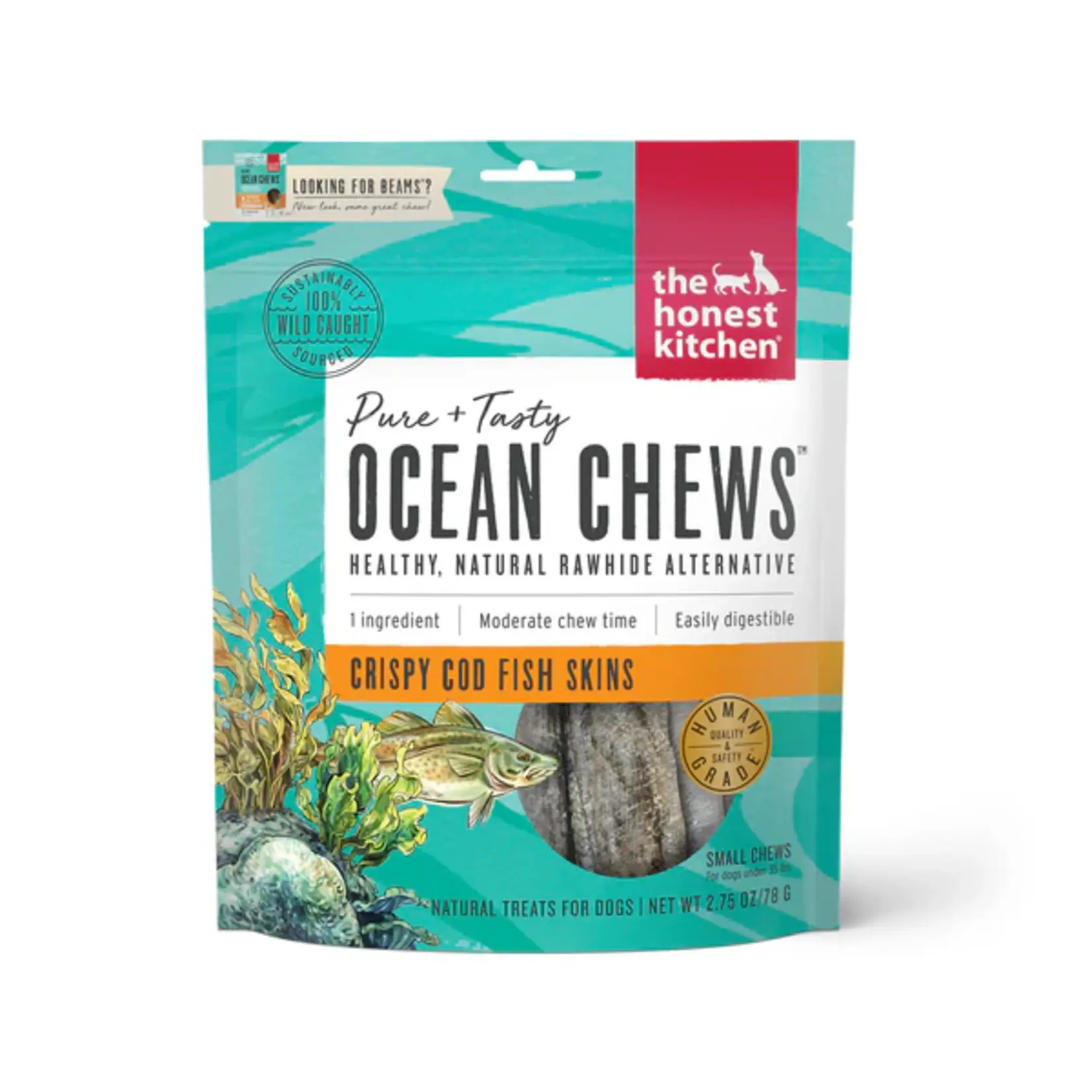 The Honest Kitchen The Honest Kitchen Beams Ocean Chews Cod Fish Skins Dehydrated Dog Treats, 5.5 oz