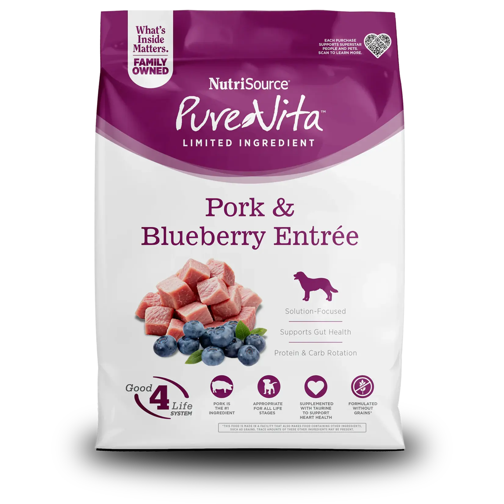 Pure Vita PURE VITA GF Pork & Blueberry Dog