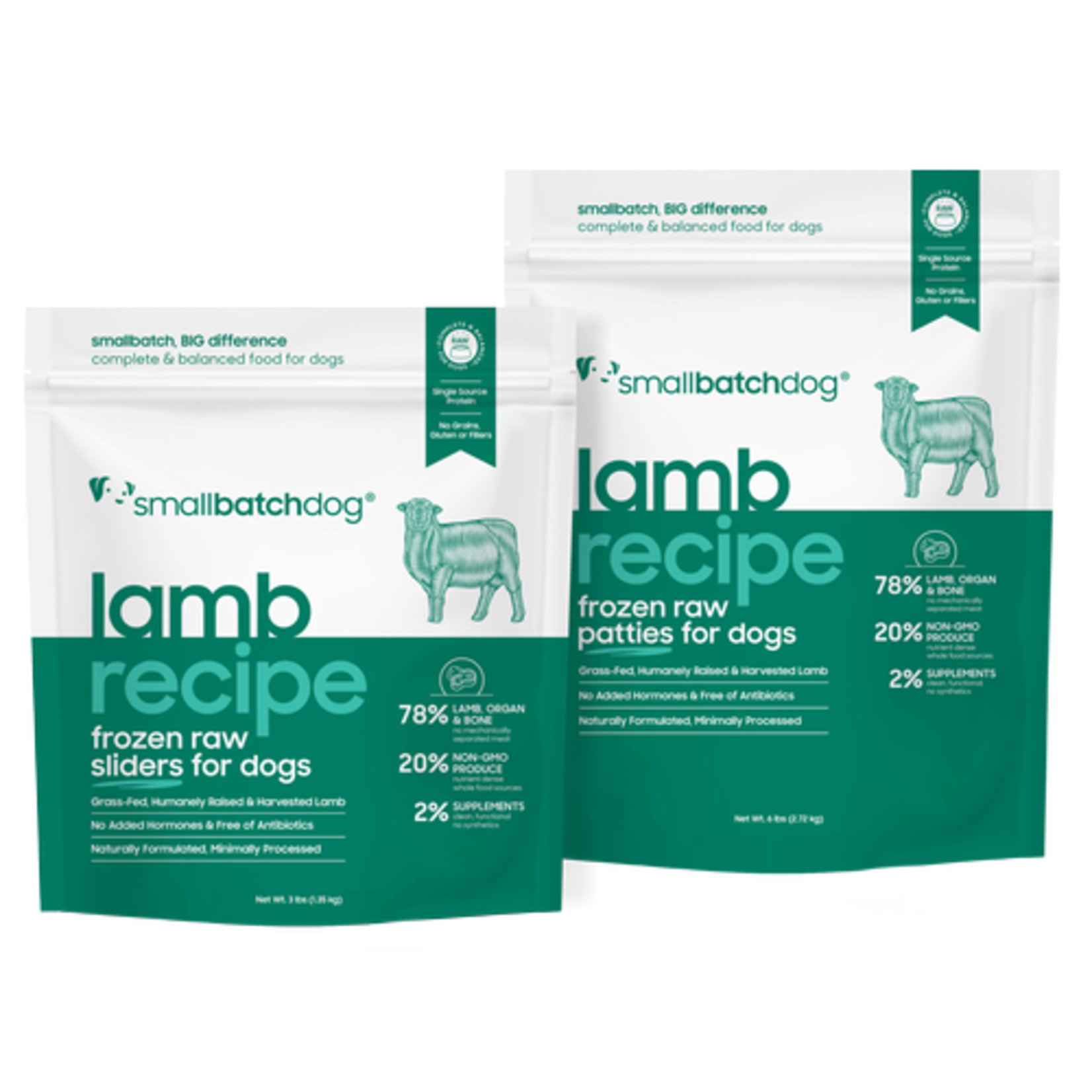 Smallbatch Smallbatch Dog Frozen Raw Sliders Lamb Recipe 3#
