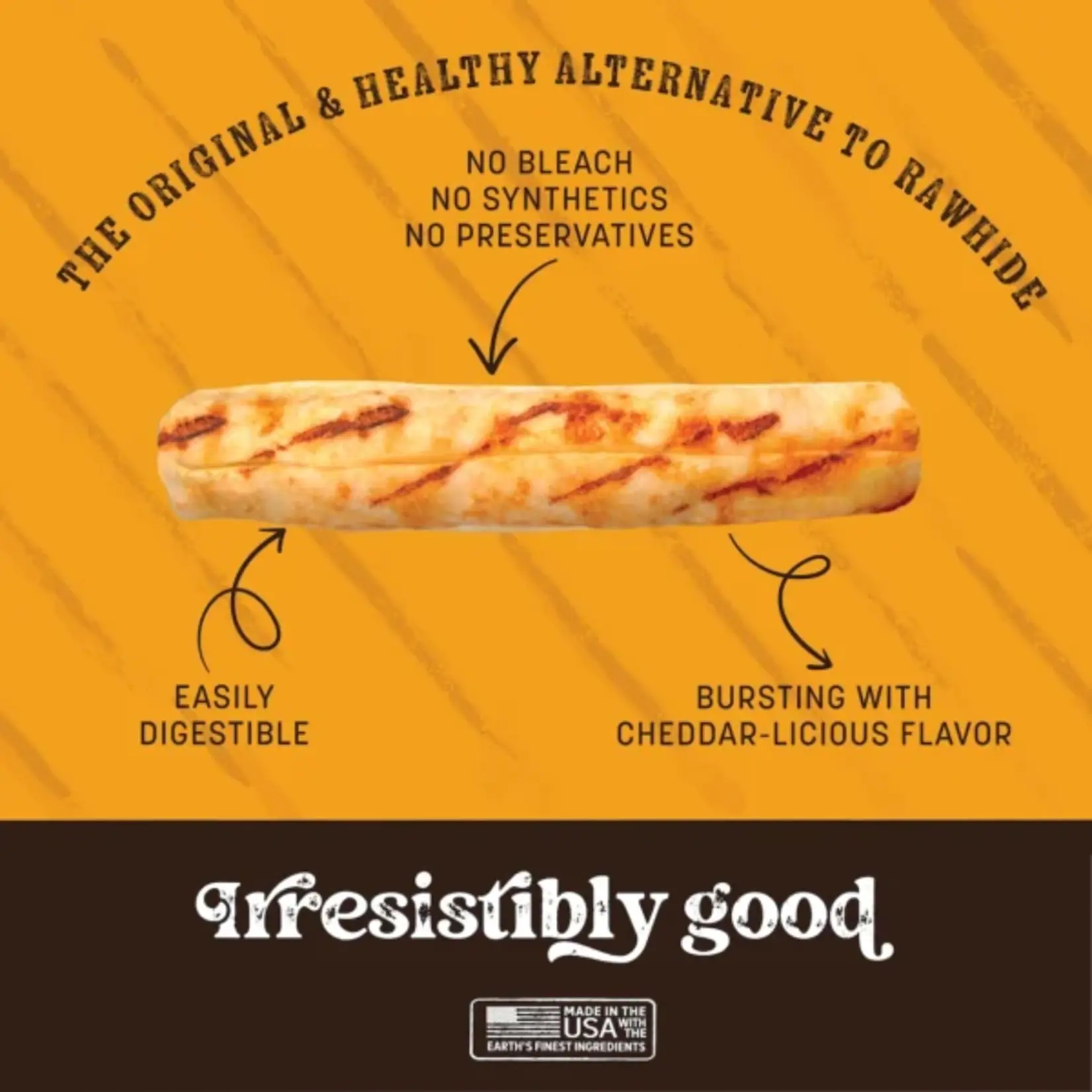 Earth Animal Earth Animal No Hide From The Grill Grilled Cheese Roll Medium Dog Chew