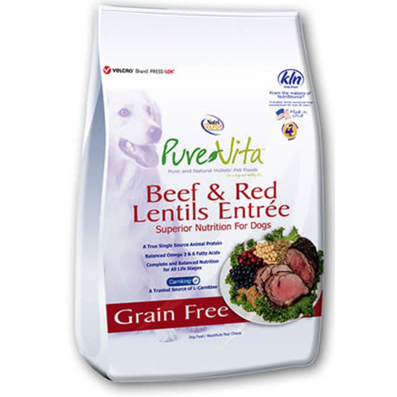 Pure Vita PURE VITA GF Beef & Red Lentil Dog 4#