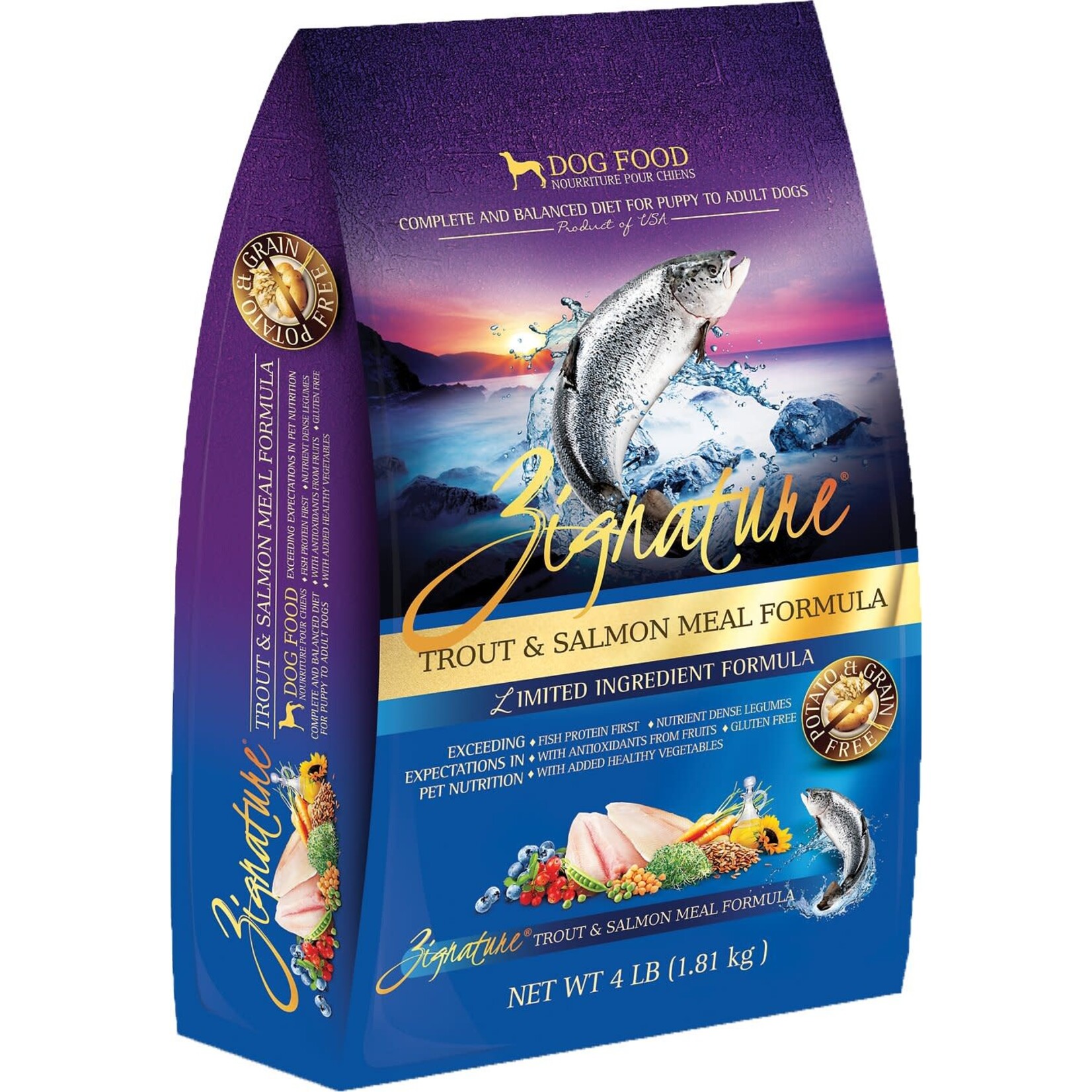Zignature ZIGNATURE GF Trout & Salmon Dog 4#