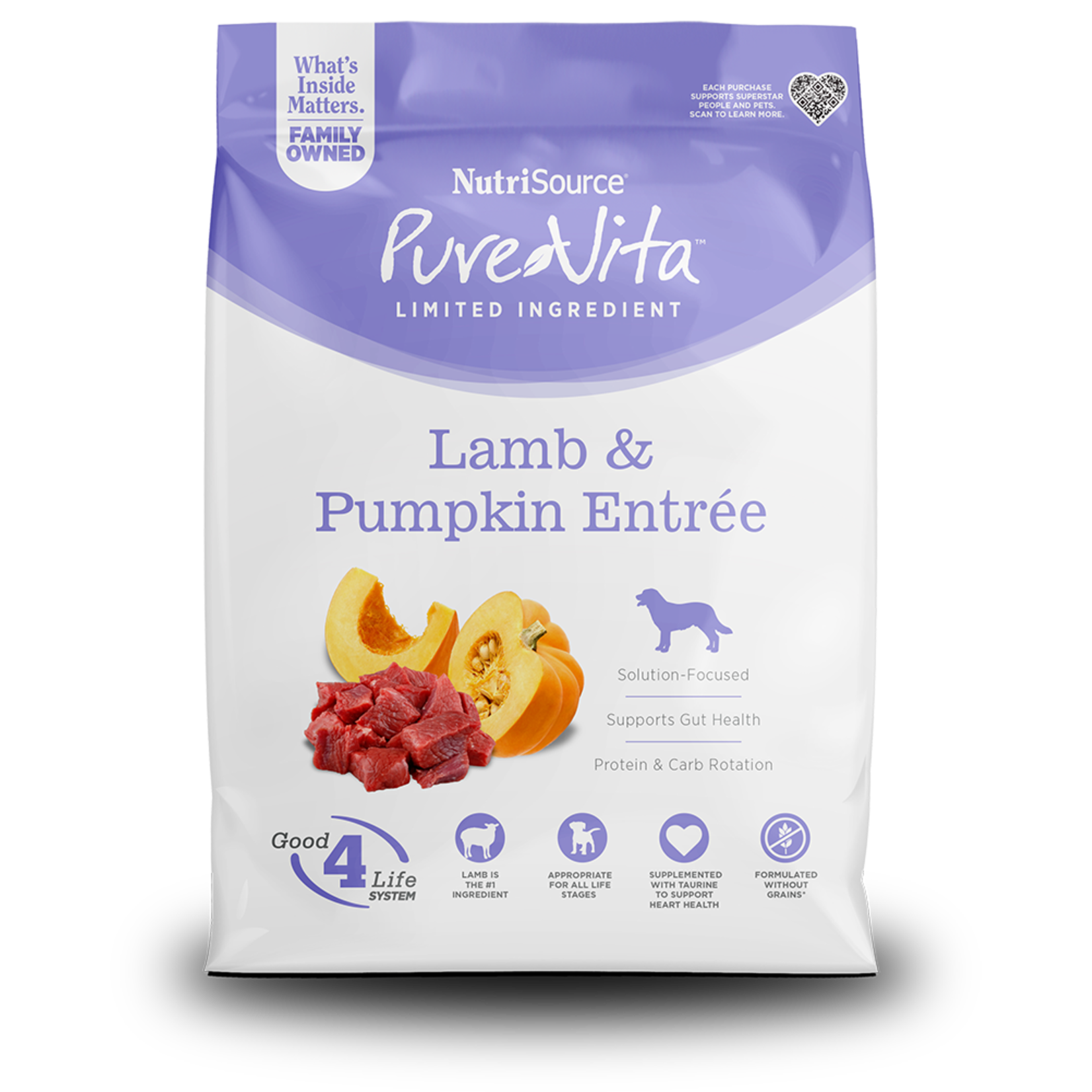 Pure Vita Pure Vita Limited Ingredient Lamb & Pumpkin Grain Free Dry Dog Food 4#