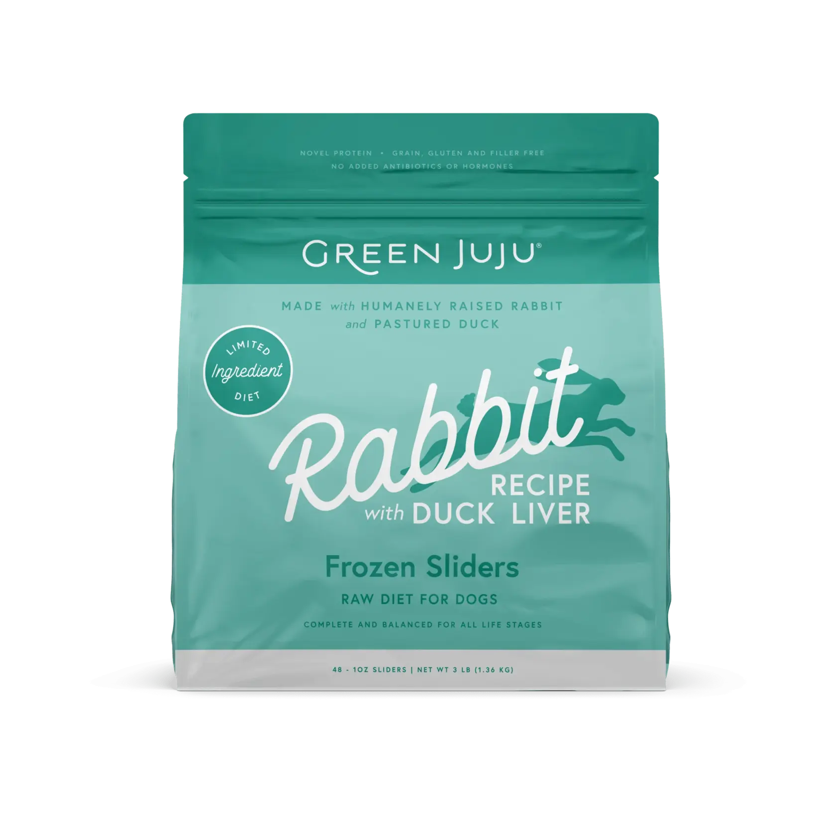 Green Juju Green Juju Frozen Raw Rabbit with Duck Liver Sliders 3#
