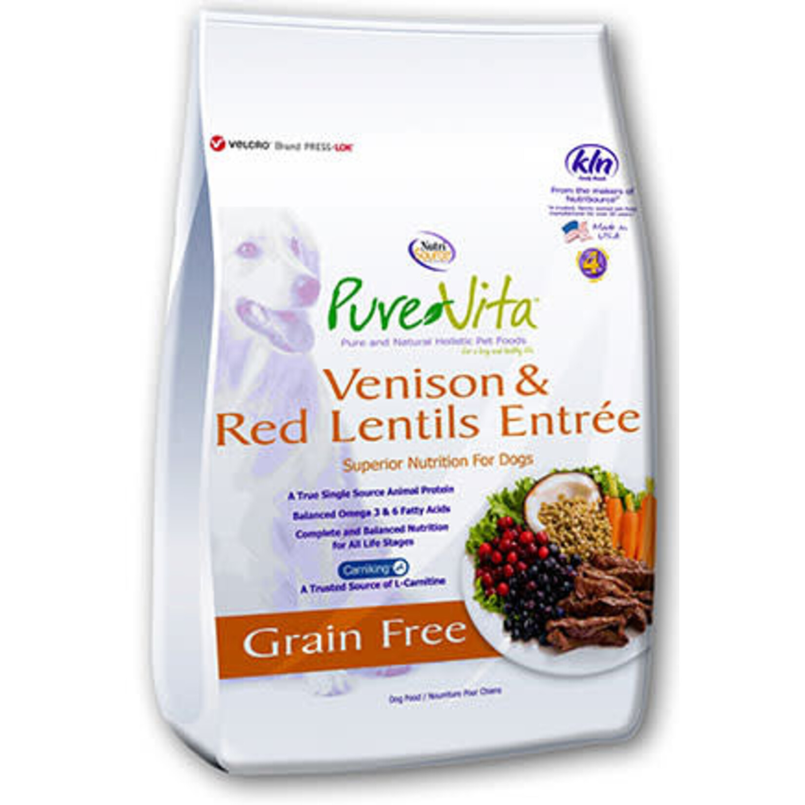 Pure Vita PURE VITA GF Venison & Red Lentil Dog  12#