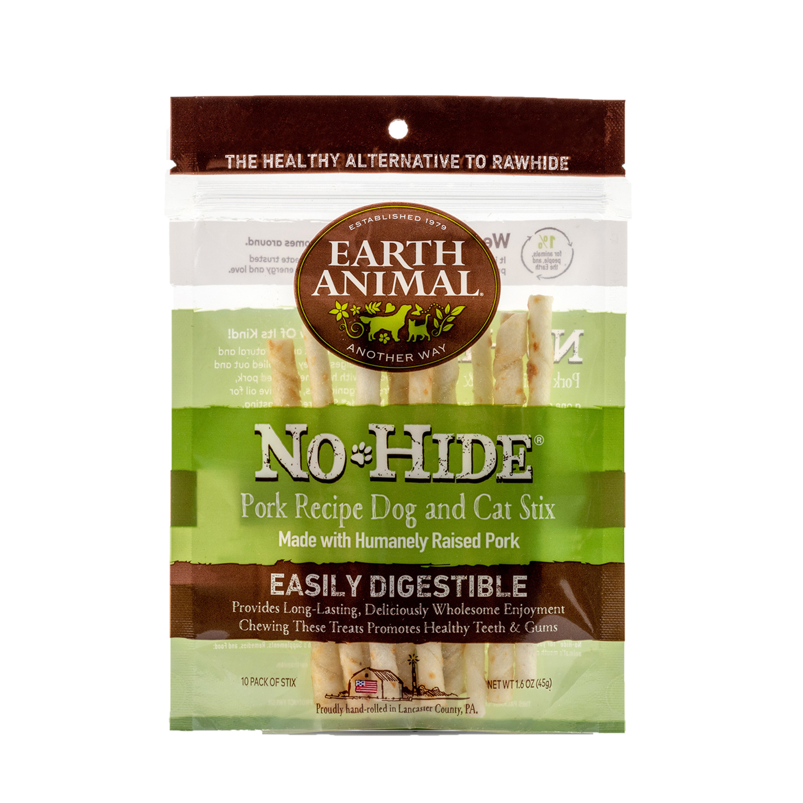 Earth Animal Earth Animal No Hide Stix Pork 10 Pack