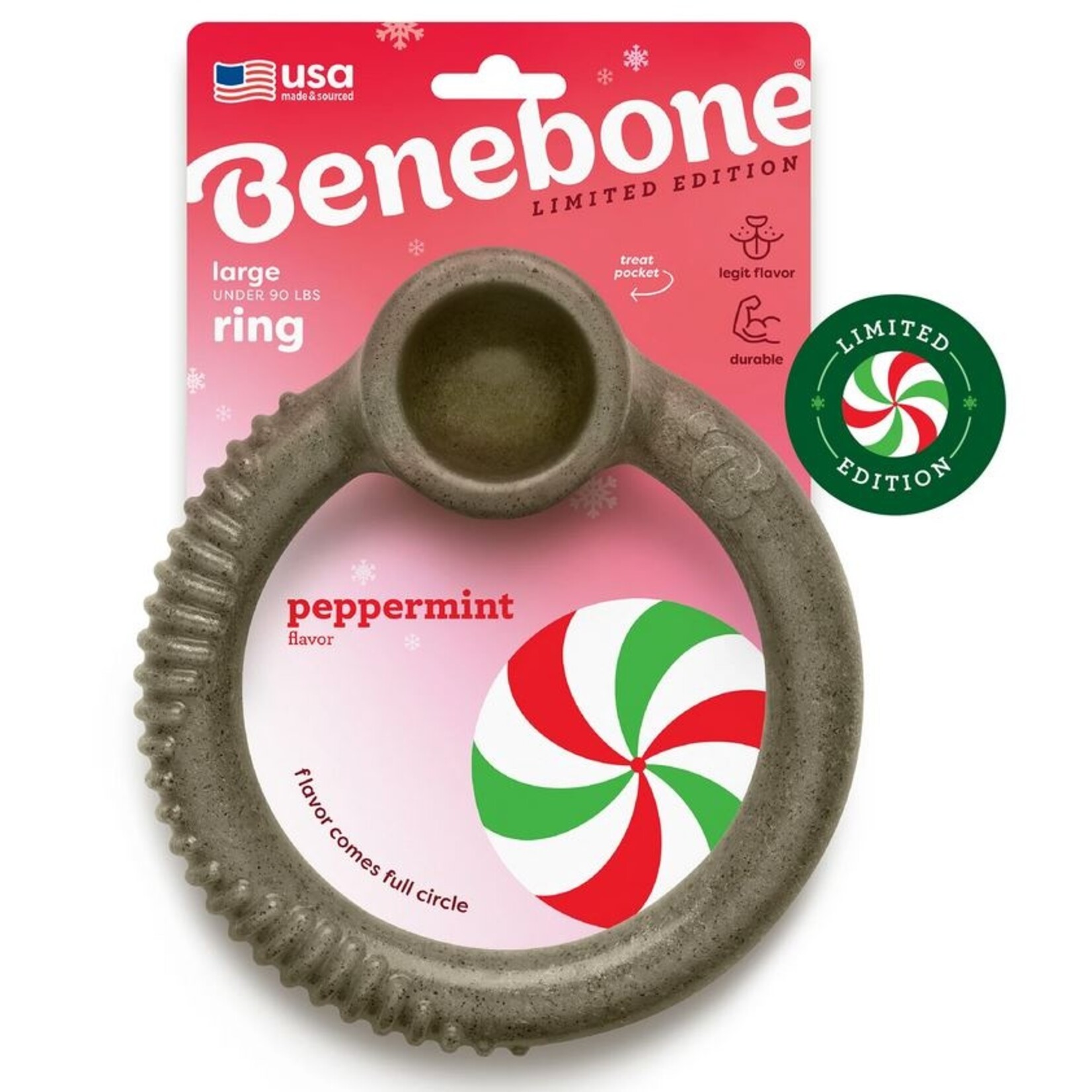 Benebone Benebone Holiday Ring Peppermint Large
