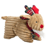 Hugglehounds HH Tartan Tidings Reindeer Holiday Squooshie LG