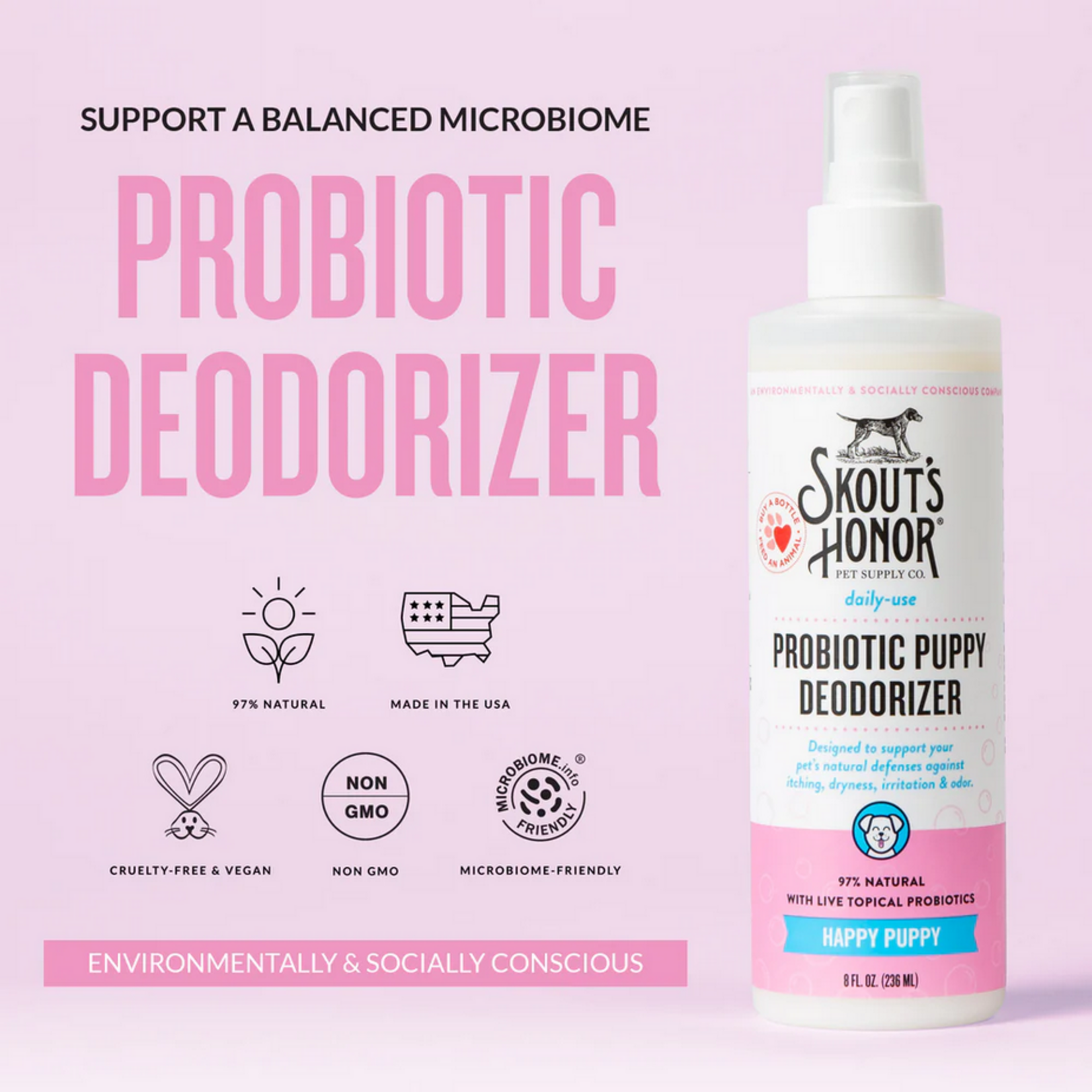 Skouts Honor SKOUTS Probiotic Deodorizer Happy Puppy 8oz