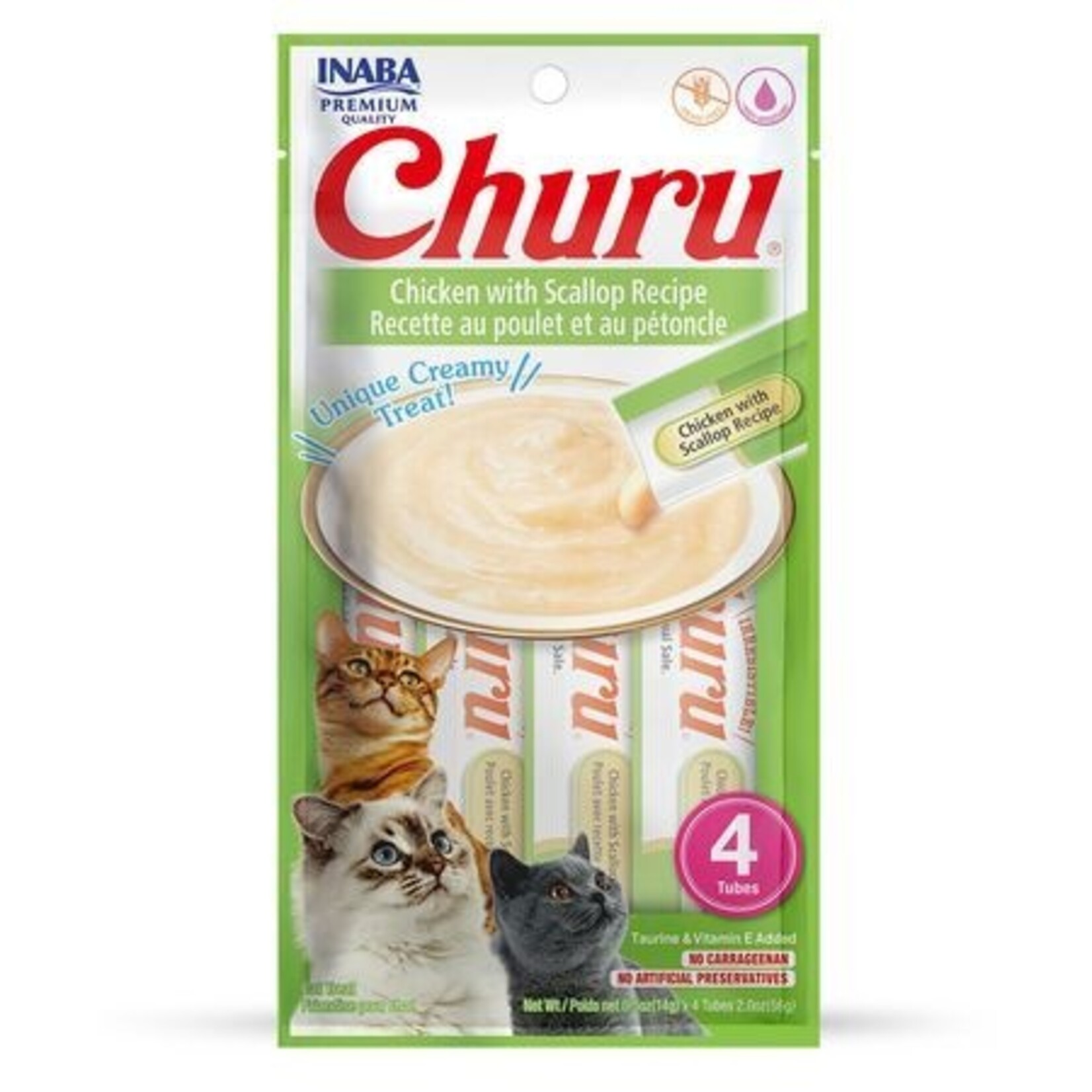 Inaba Ciao Churu Chicken with Scallop Cat Puree Treat 2oz