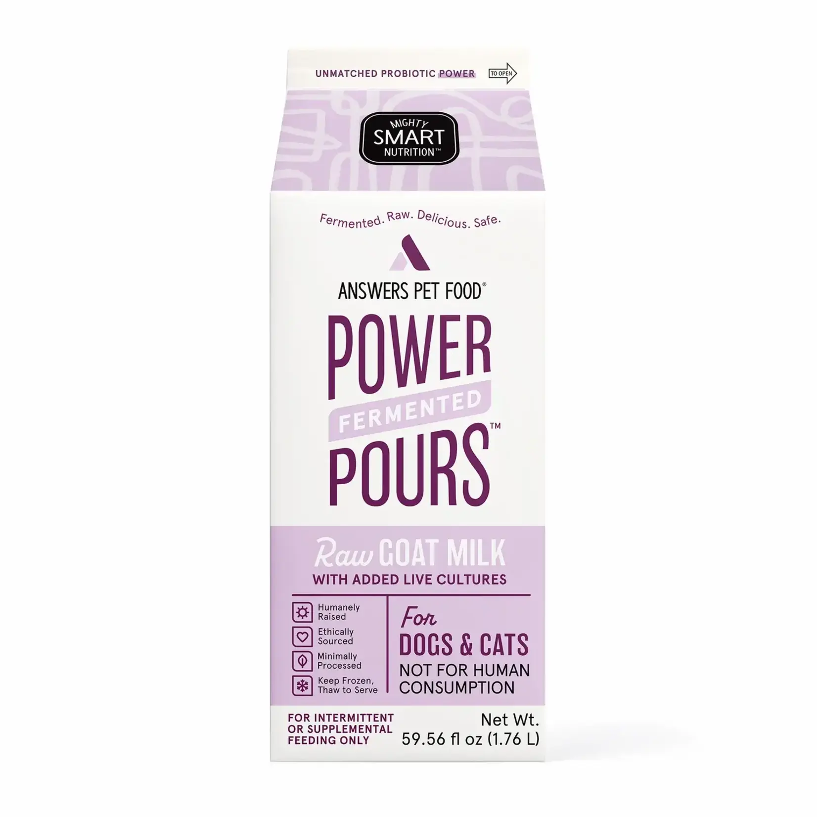 Answers Answers Power Pours Raw Goat Milk Half Gallon