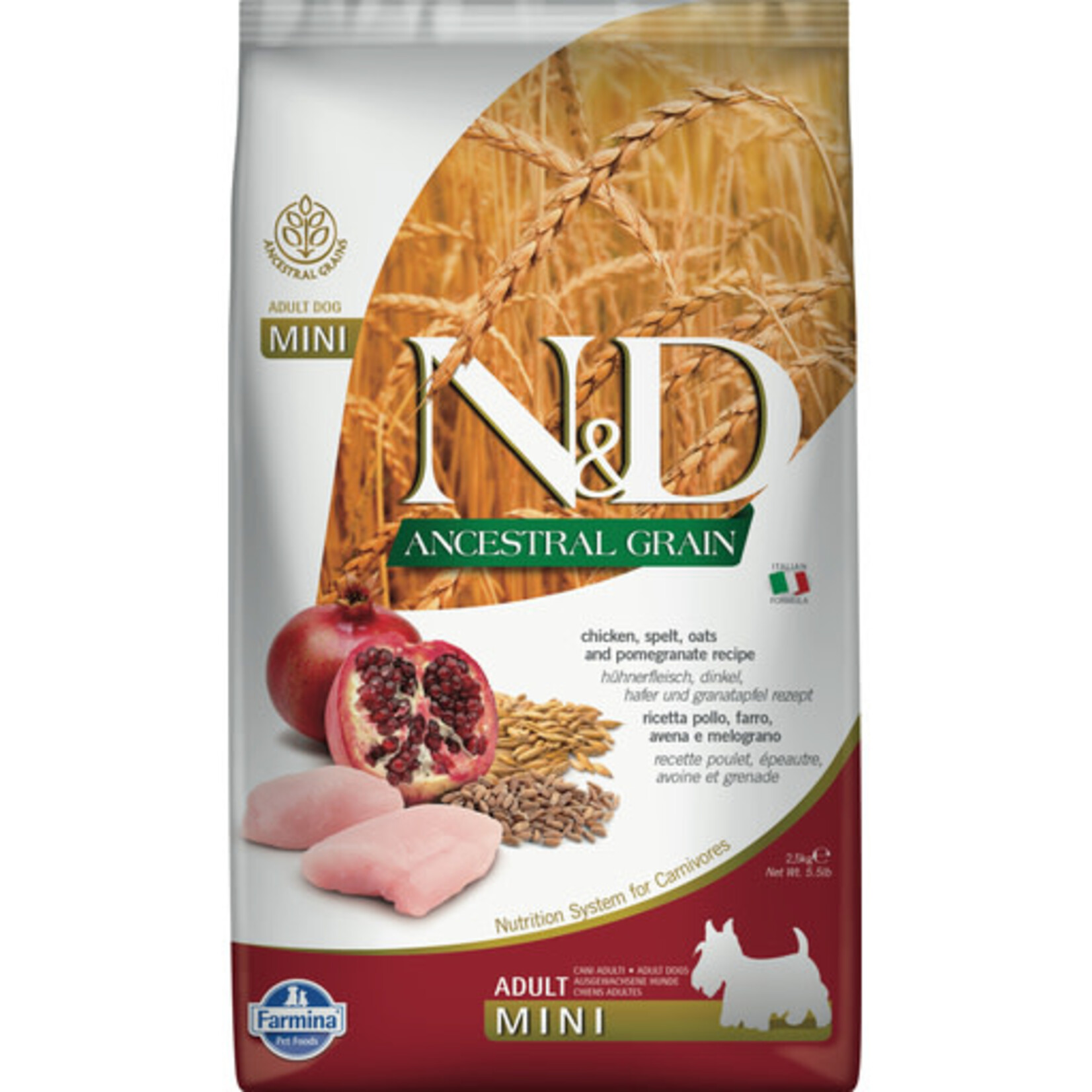 Farmina Farmina N&D Ancestral Grains Chicken & Pomegranate Mini Dry Dog Food 15.4#