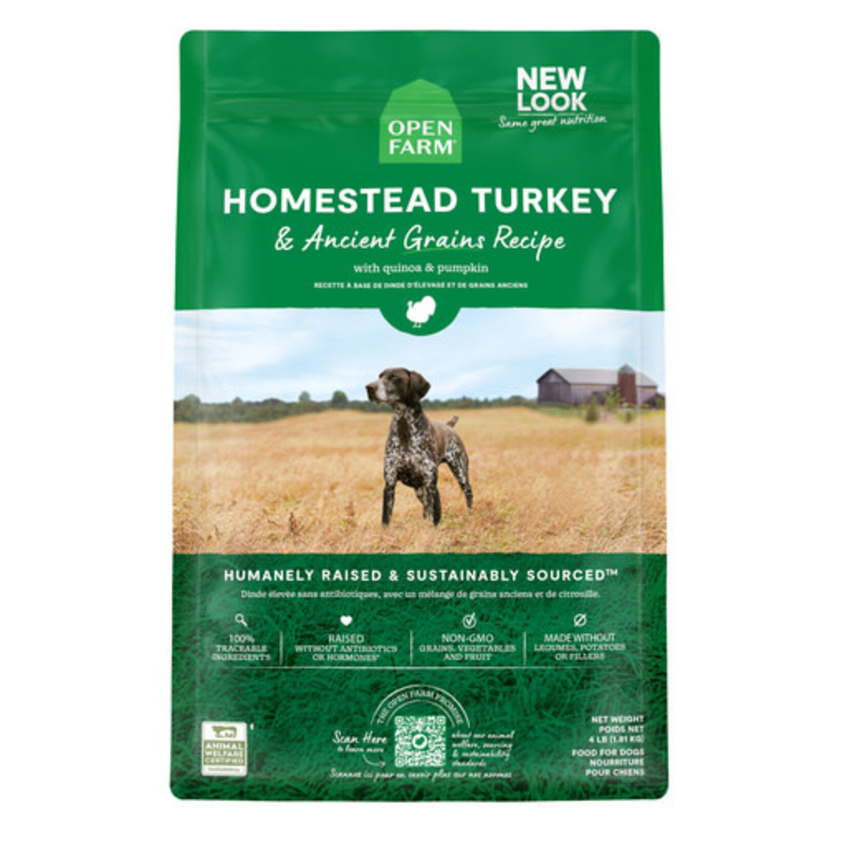 Open Farm Open Farm Homestead Turkey & Ancient Grains Recipe Dry Dog Food 4#