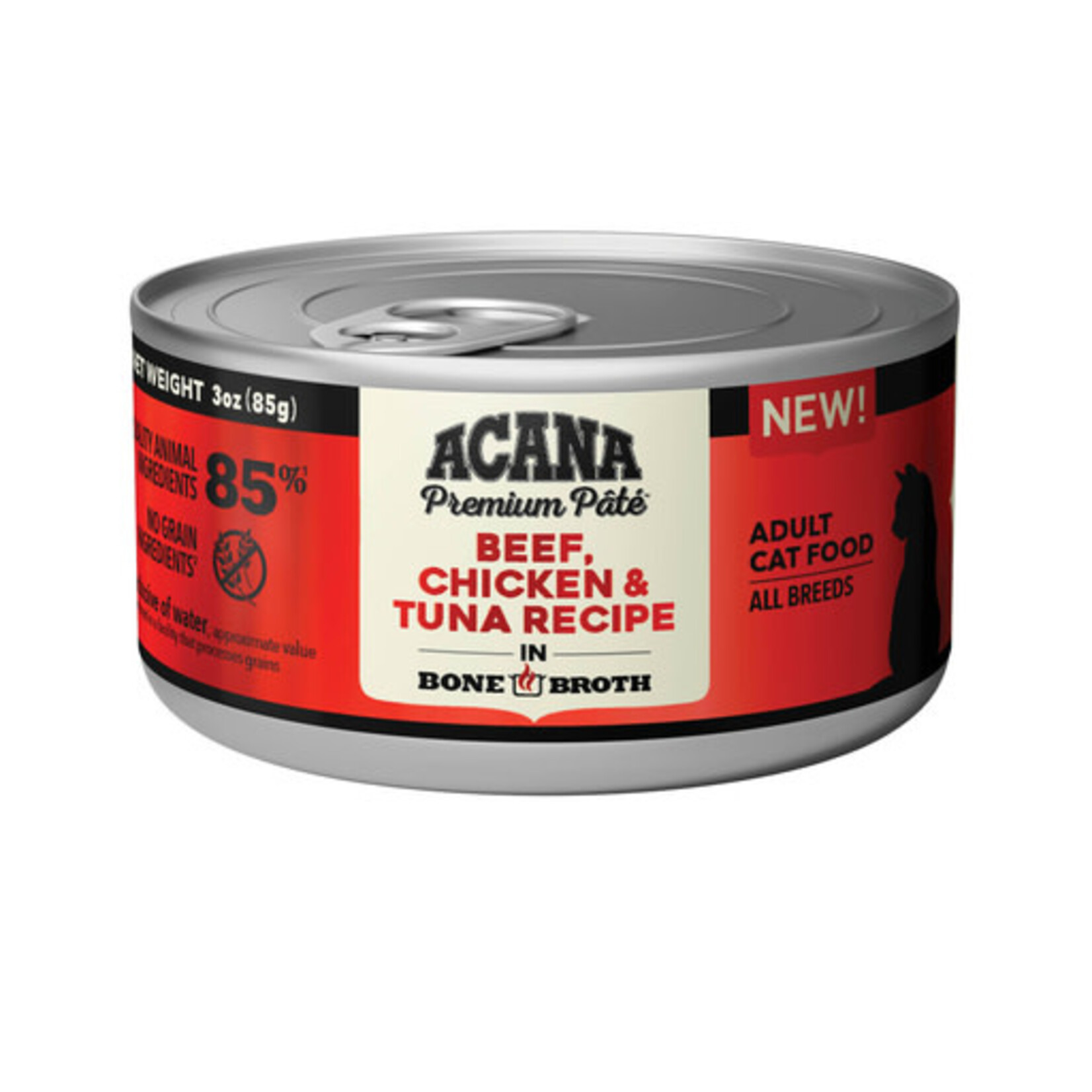 Acana ACANA Premium Pate Beef Chicken & Tuna Recipe in Bone Broth Wet Cat Food, 3oz