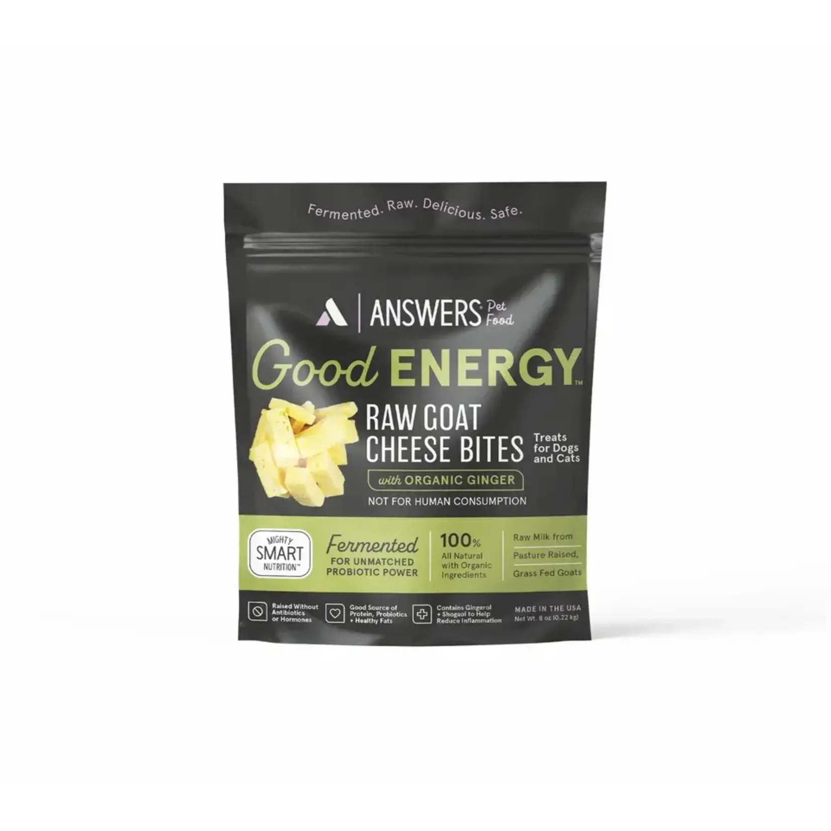 Answers Answers Good Energy Raw Goat Cheese Bites with Organic Ginger 8 oz