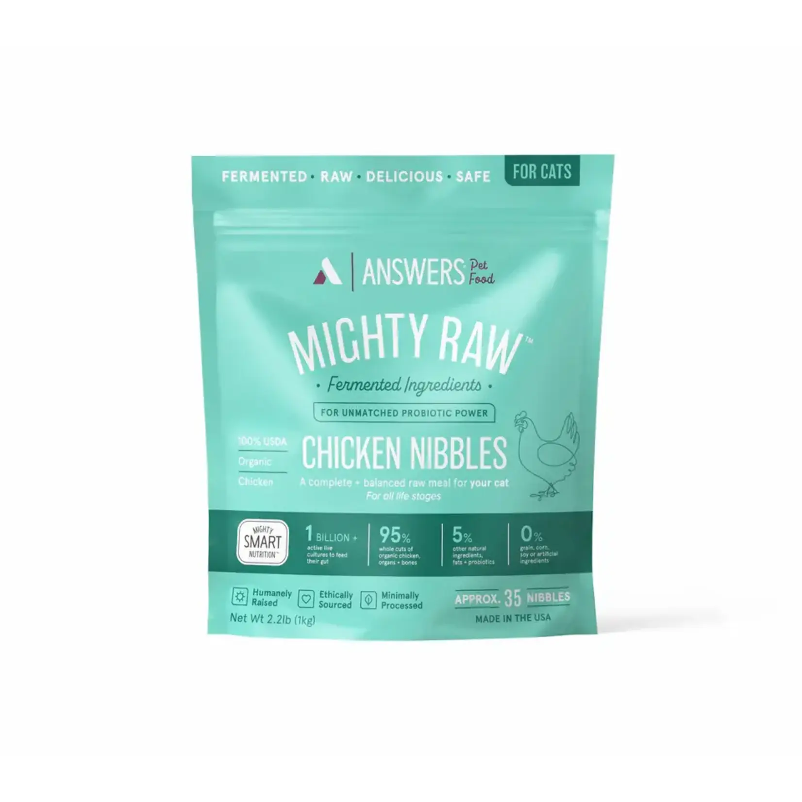 Answers Answers Mighty Raw Chicken Nibbles Cat 2.2#