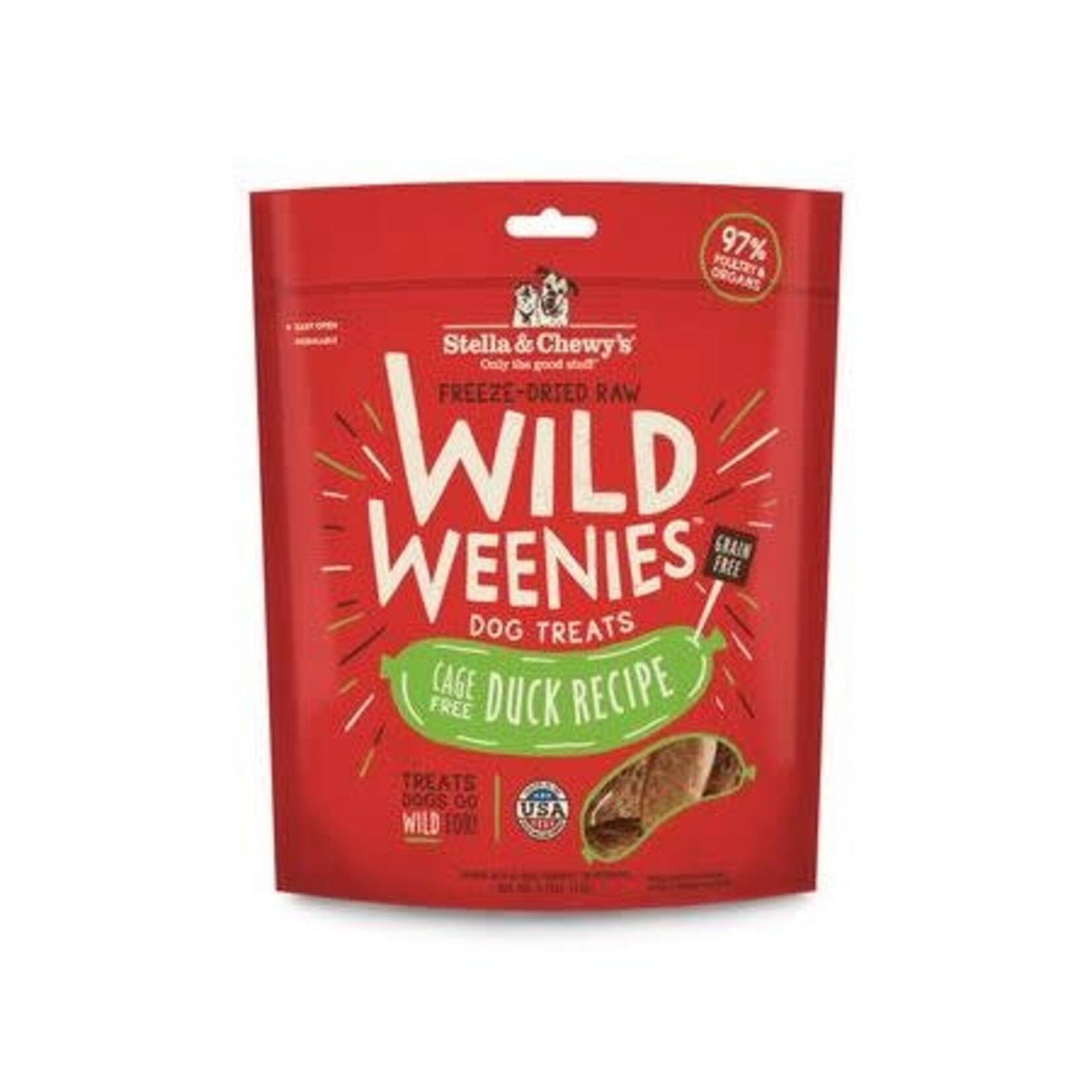 Stella & Chewys Stella & Chewy's Freeze Dried Wild Weenies Duck Dog Treats 3.25oz