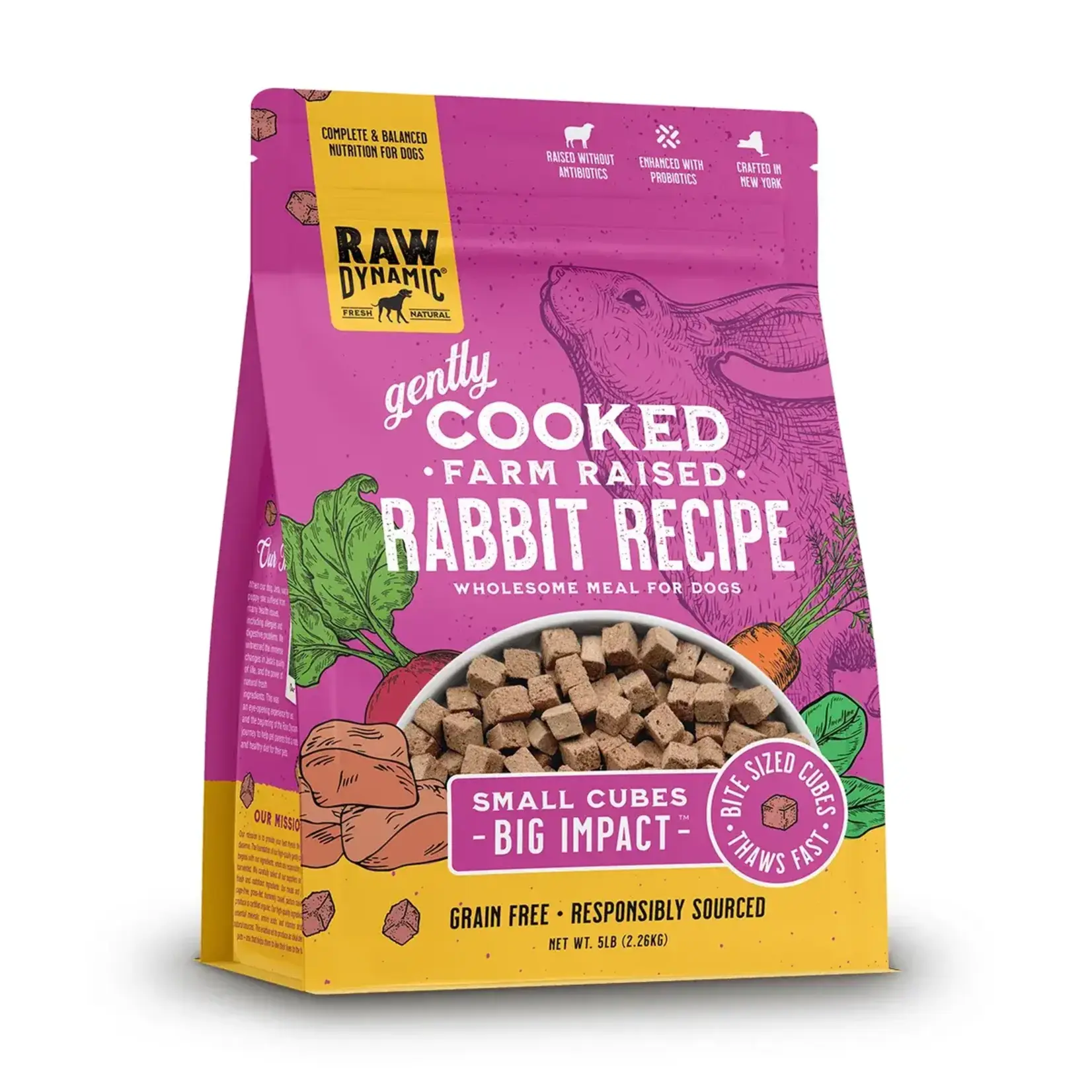 Raw Dynamic Raw Dynamic Dog Gently Cooked Farm Raised Rabbit 2.5#