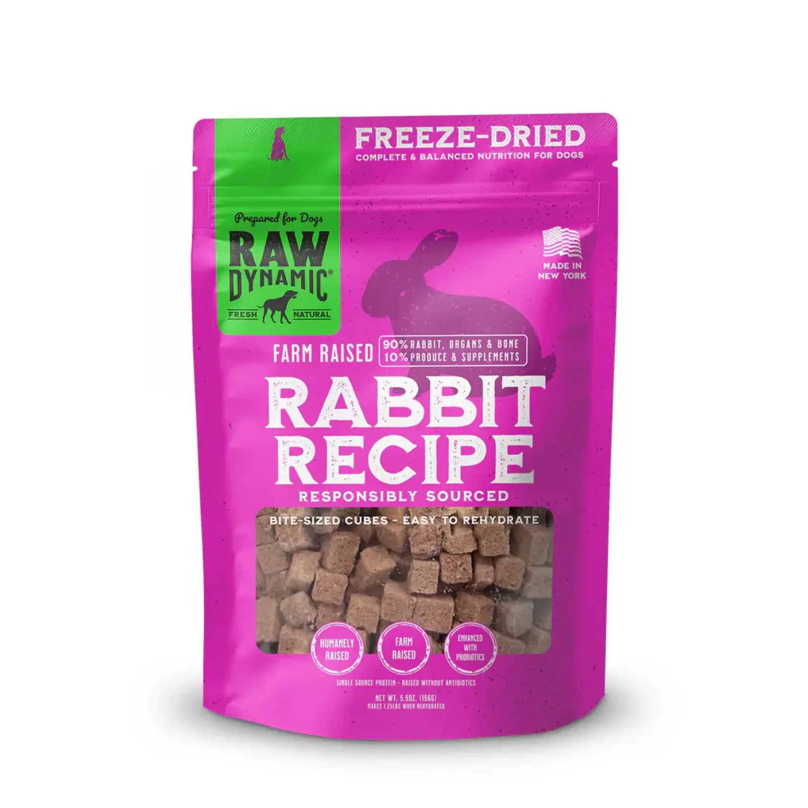 Raw Dynamic Raw Dynamic Dog Freeze-Dried Farm Raised Rabbit 5.5 oz