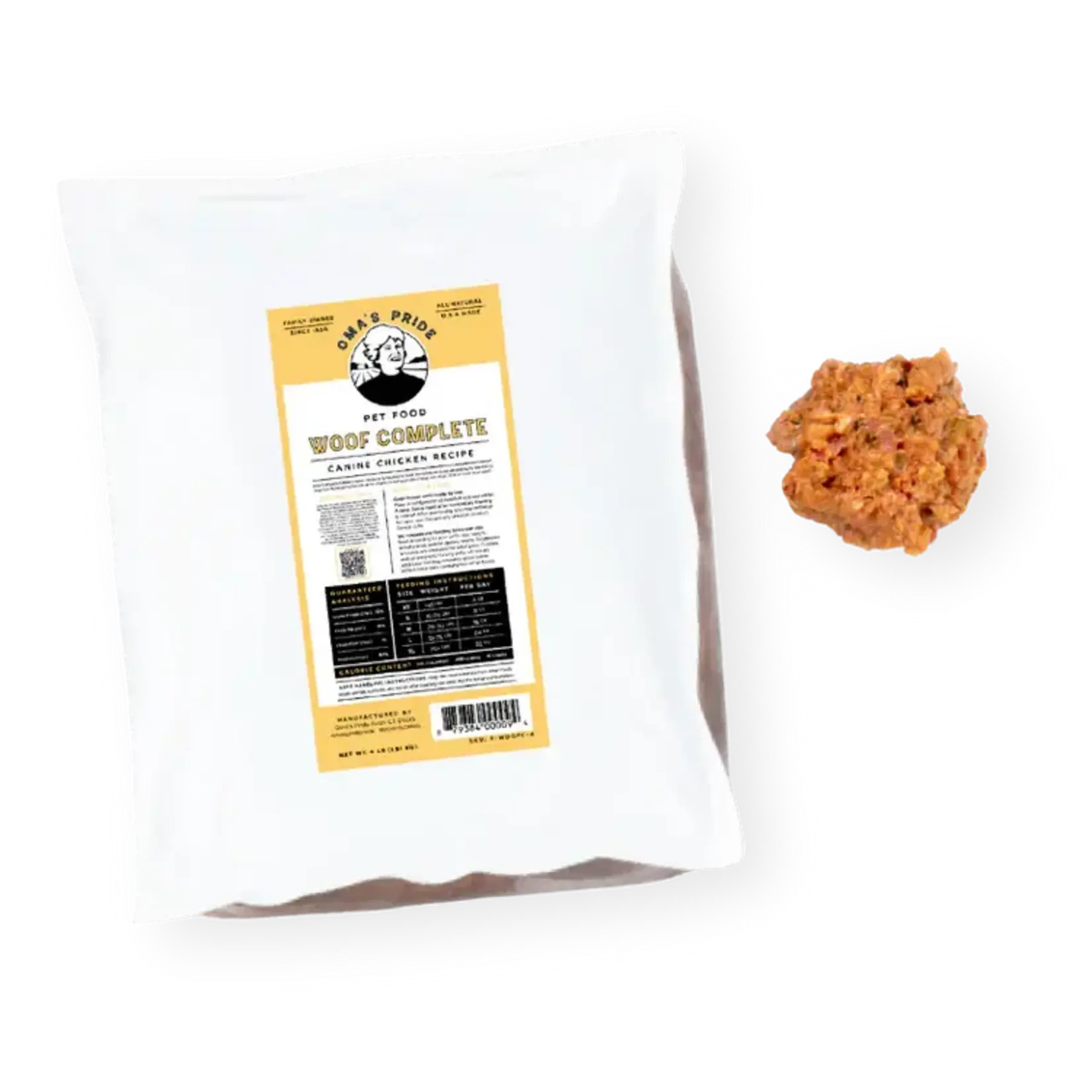 Oma's Pride Oma's Pride Frozen Raw Woof Complete Chicken Dog Food 1#
