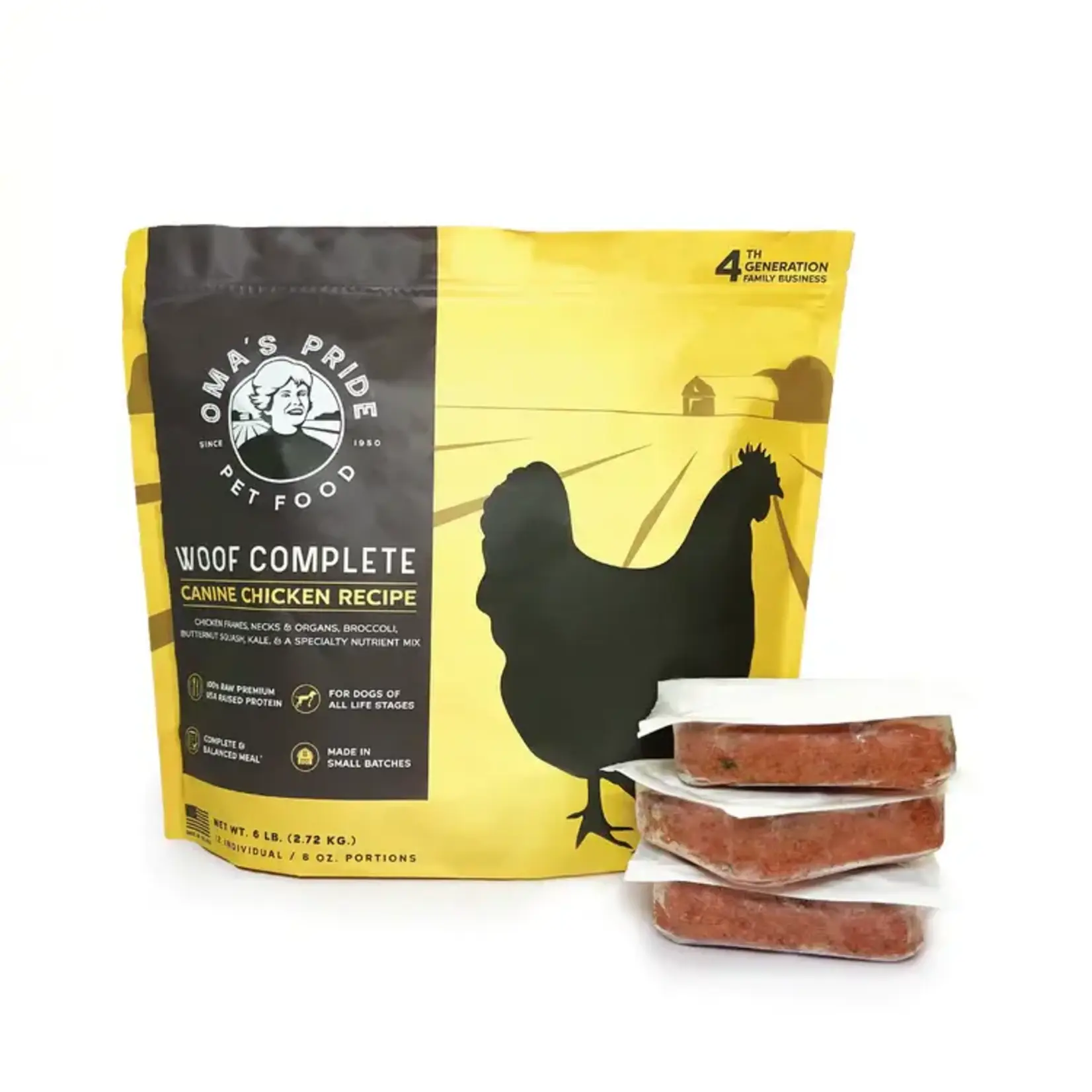 Oma's Pride Oma's Pride Frozen Raw Woof Complete Chicken Dog Food 6#