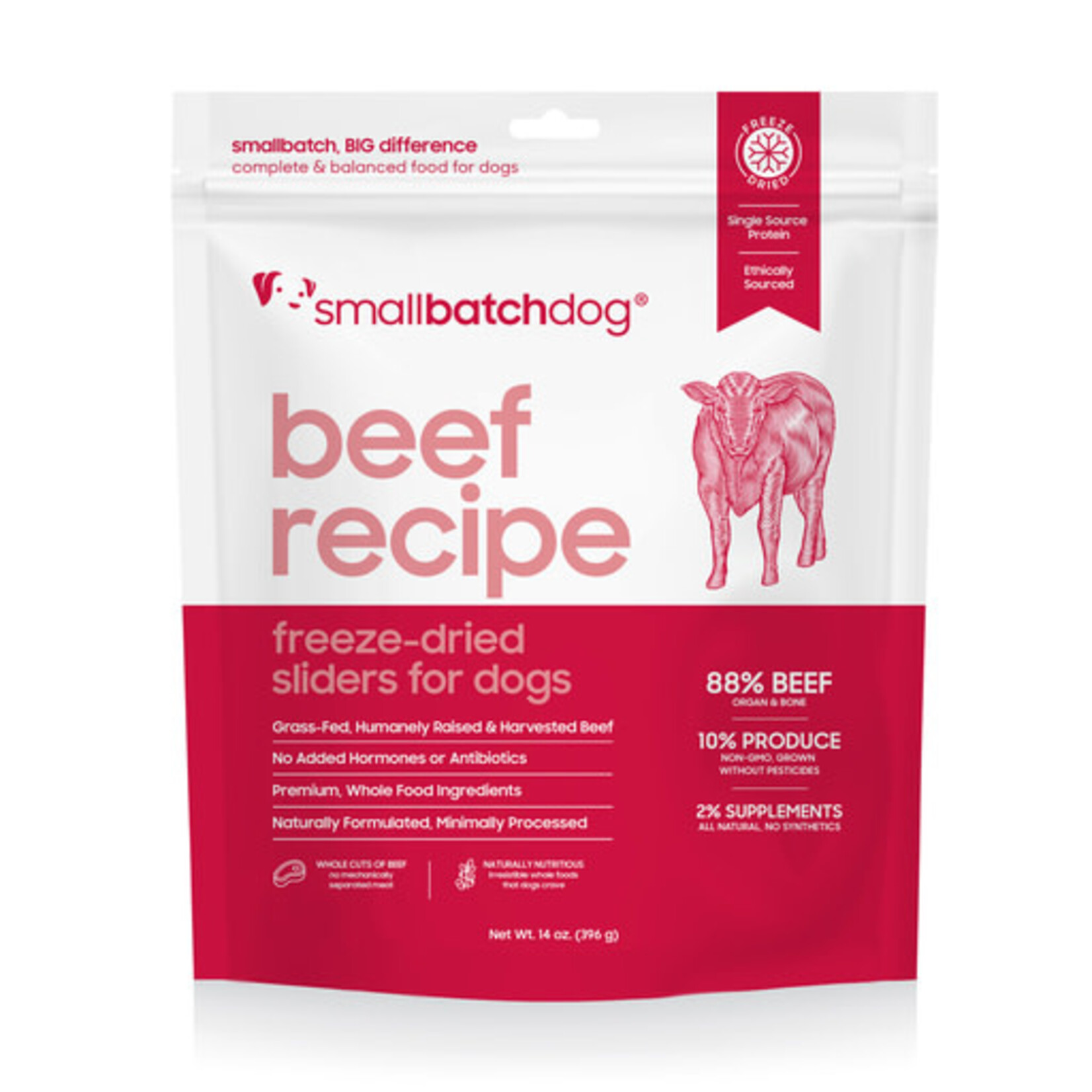 Smallbatch Smallbatch Dog Freeze-Dried Beef Sliders Grain-Free 14 oz