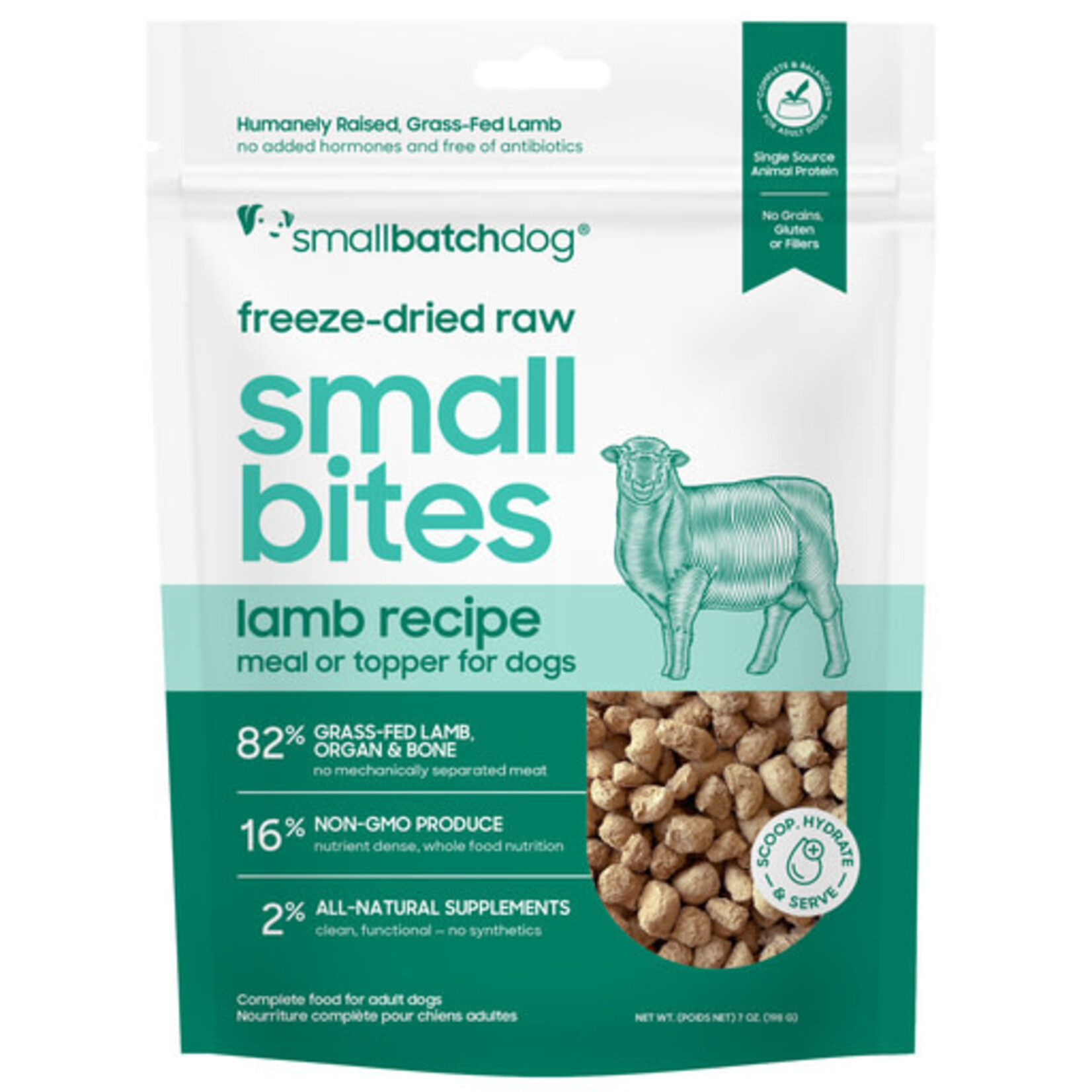 Smallbatch Smallbatch Dog Freeze-Dried Raw Lamb Small Bites 7 oz